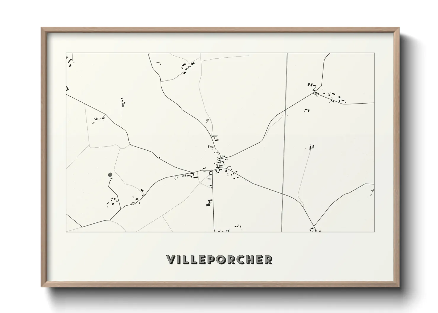 Une affiche de carte sur Villeporcher