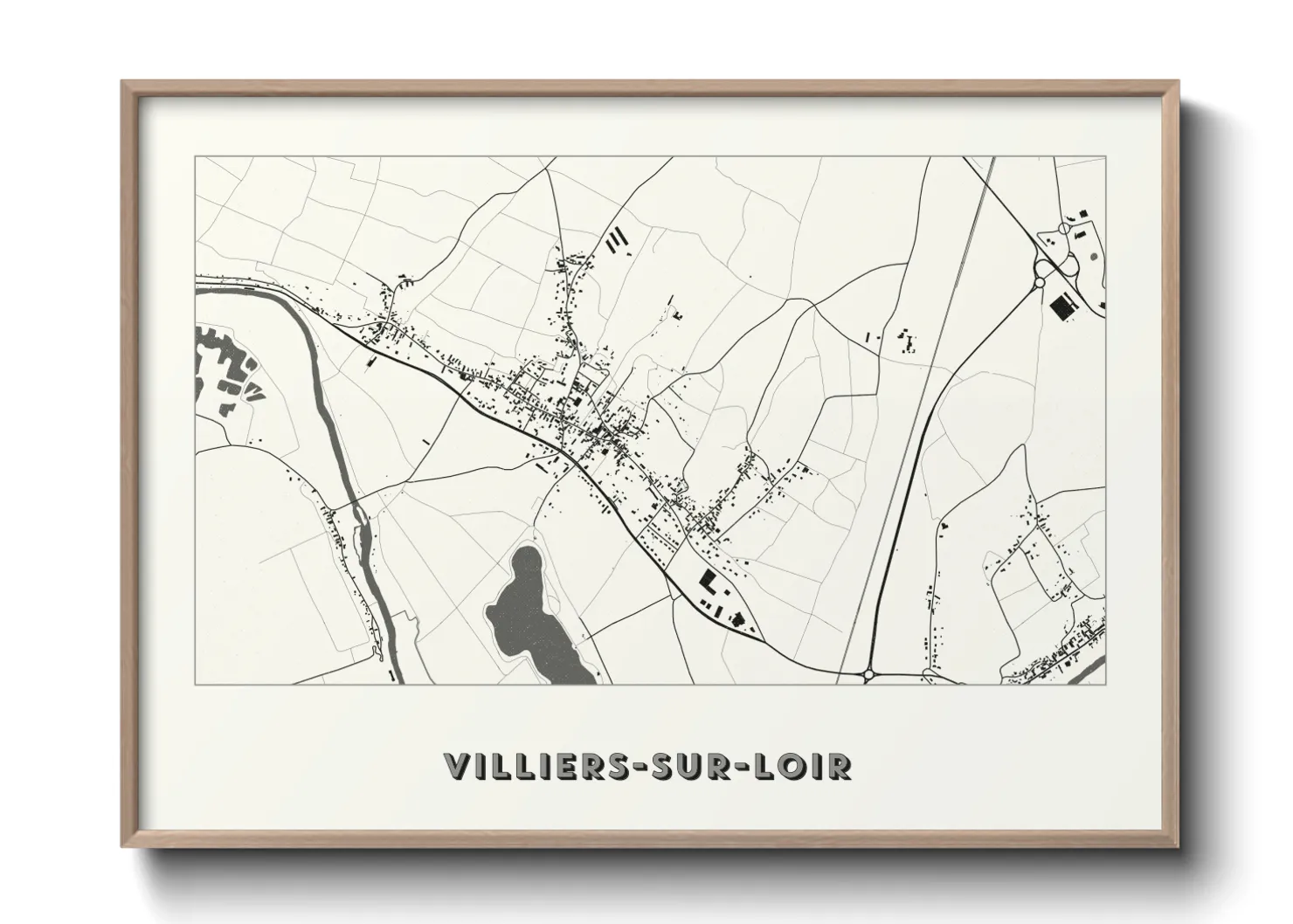 Une affiche de carte sur Villiers-sur-Loir