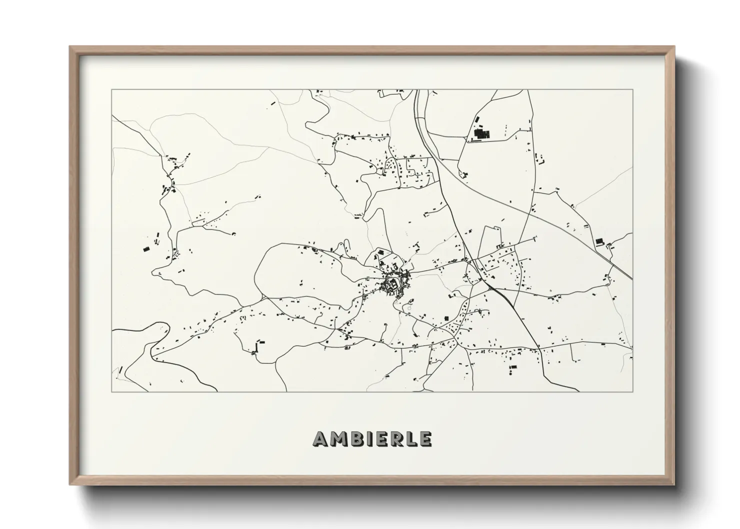 Une affiche de carte sur Ambierle