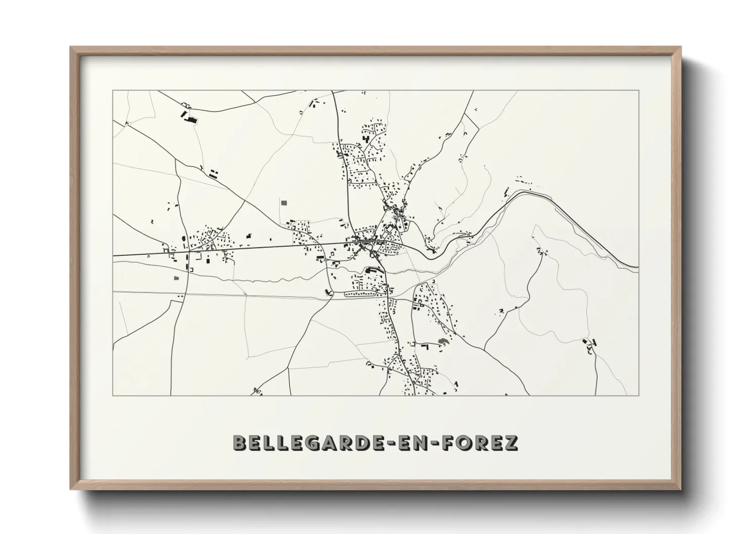 Une affiche de carte sur Bellegarde-en-Forez