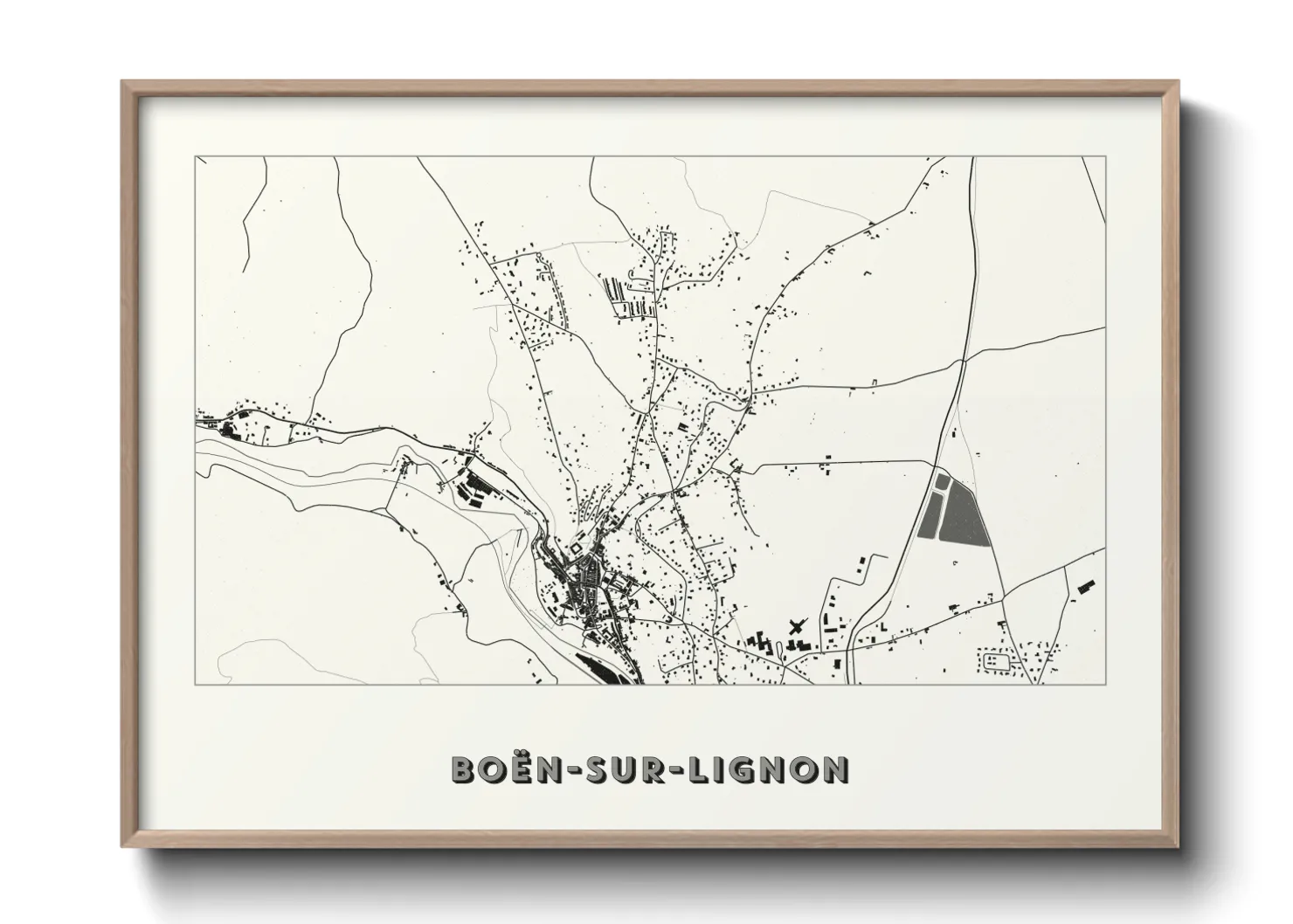 Une affiche de carte sur Boën-sur-Lignon