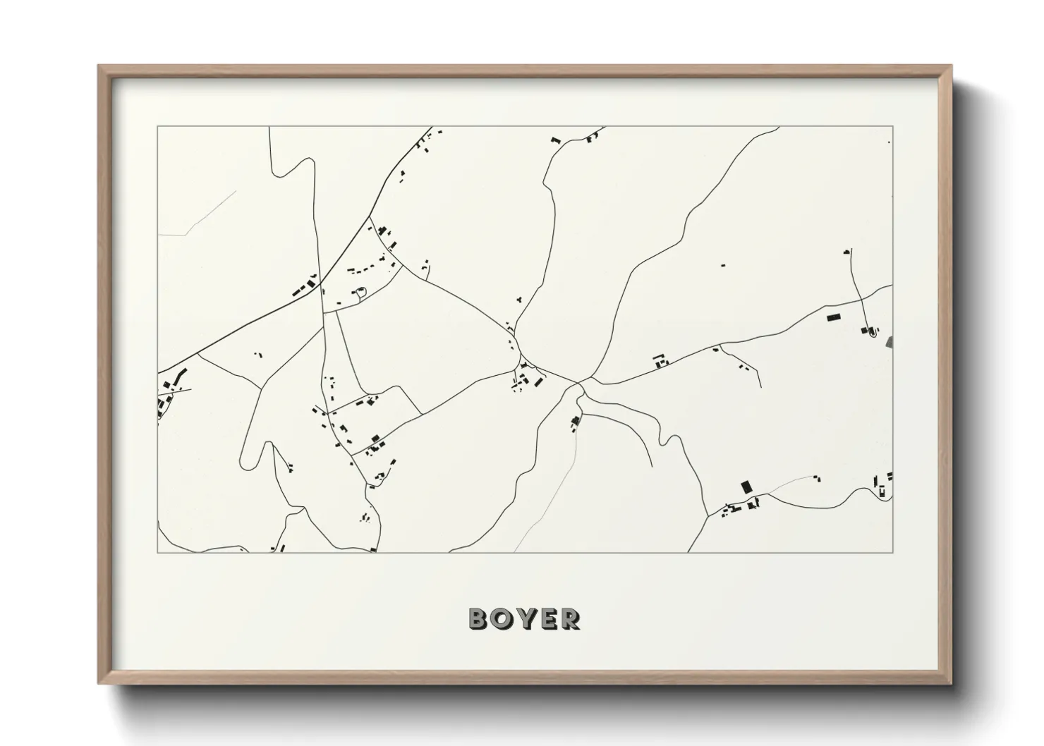 Une affiche de carte sur Boyer