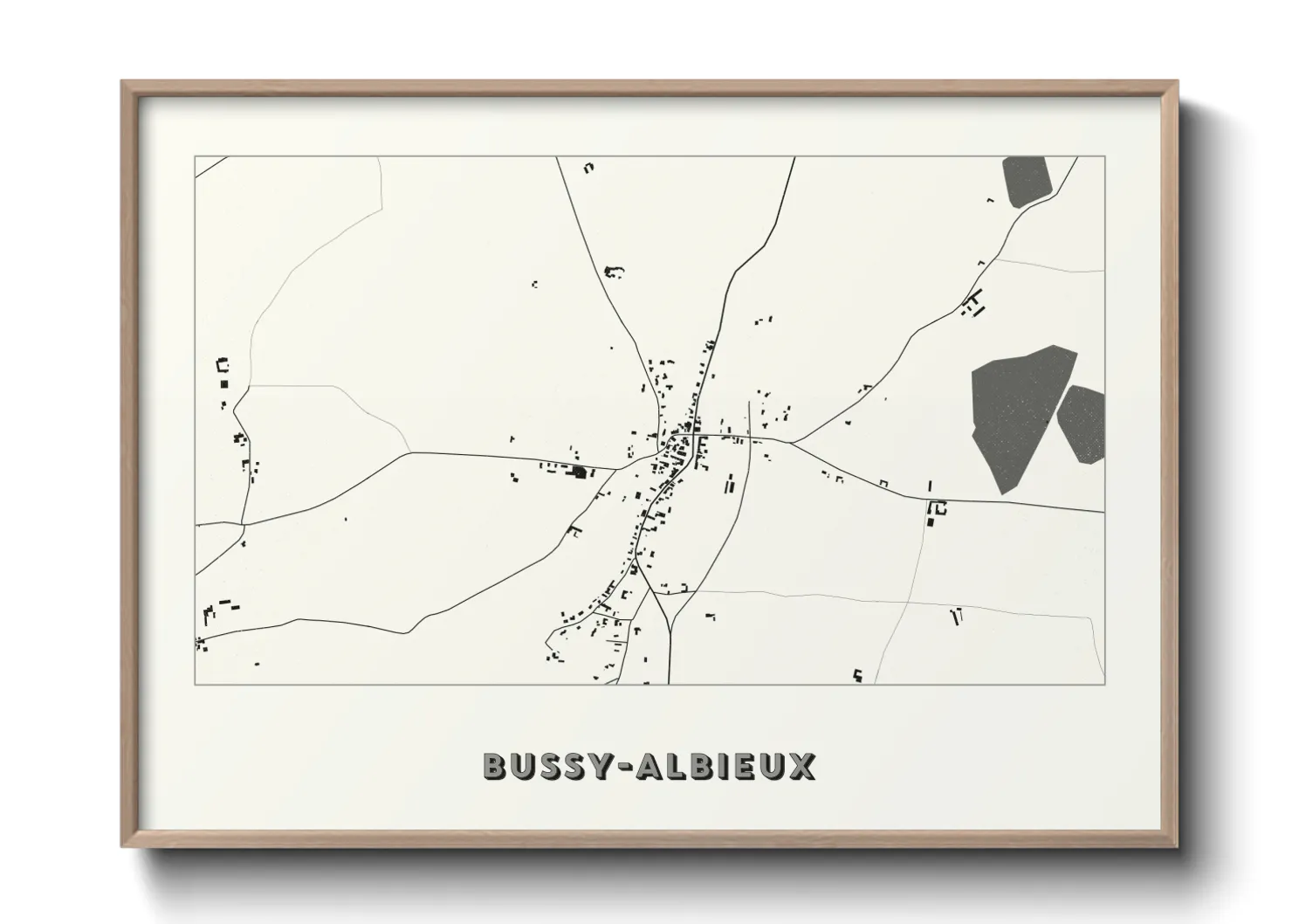 Une affiche de carte sur Bussy-Albieux