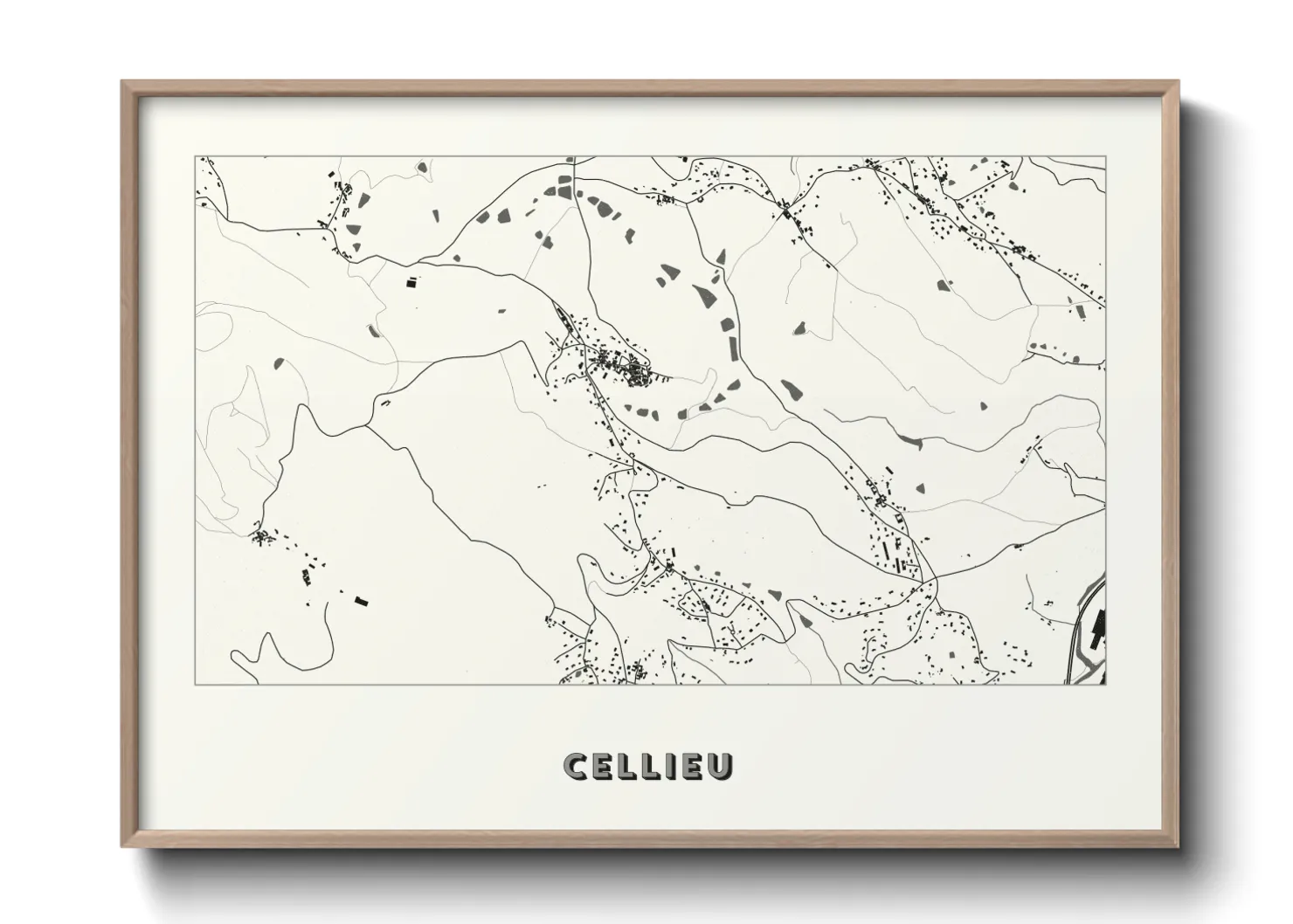 Une affiche de carte sur Cellieu