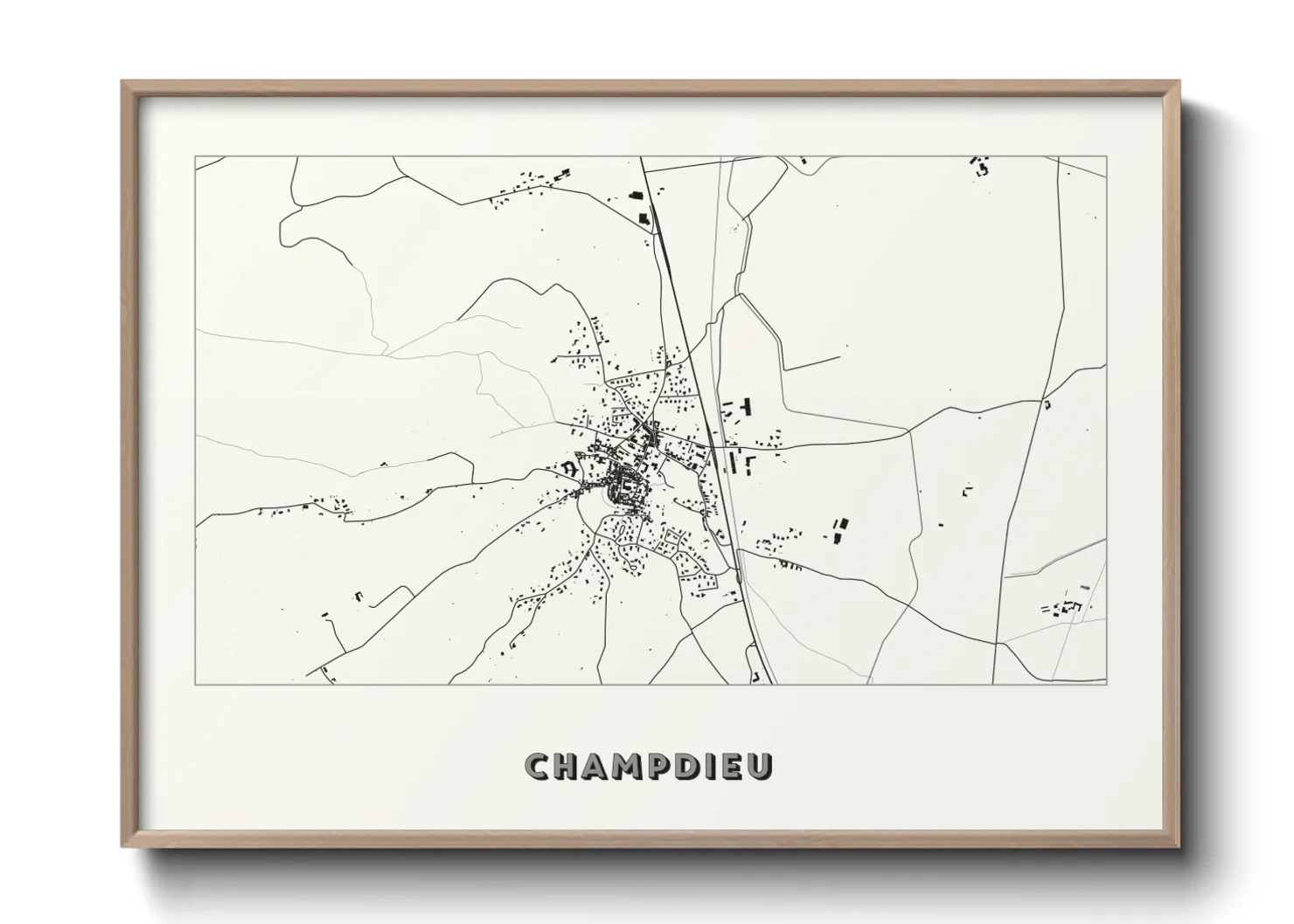 Une affiche de carte sur Champdieu