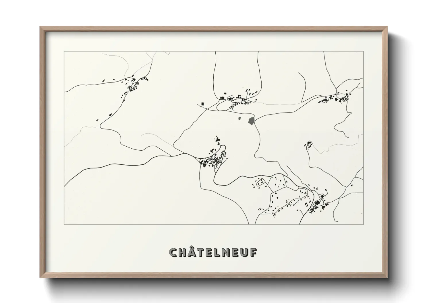 Une affiche de carte sur Châtelneuf