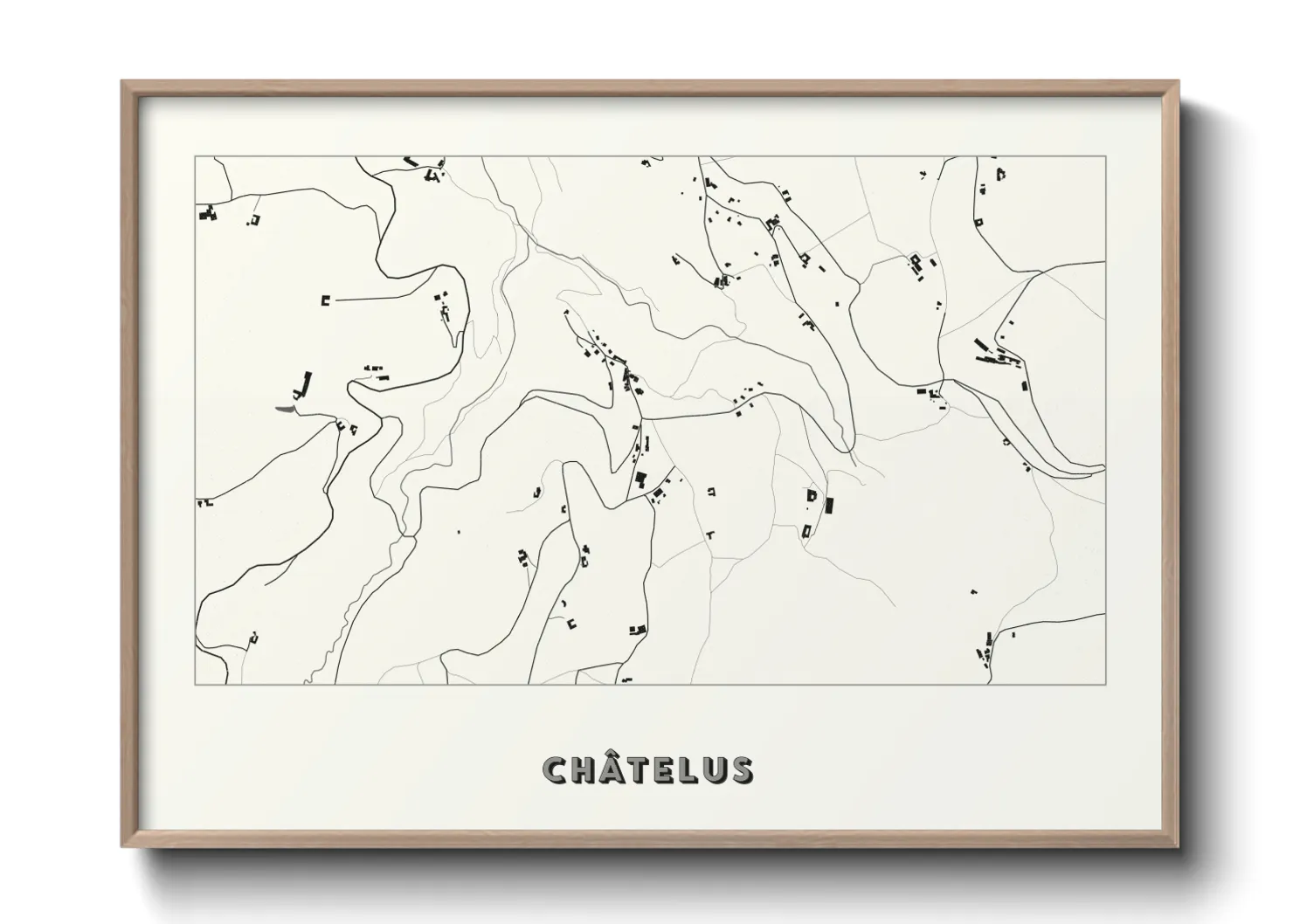 Une affiche de carte sur Châtelus
