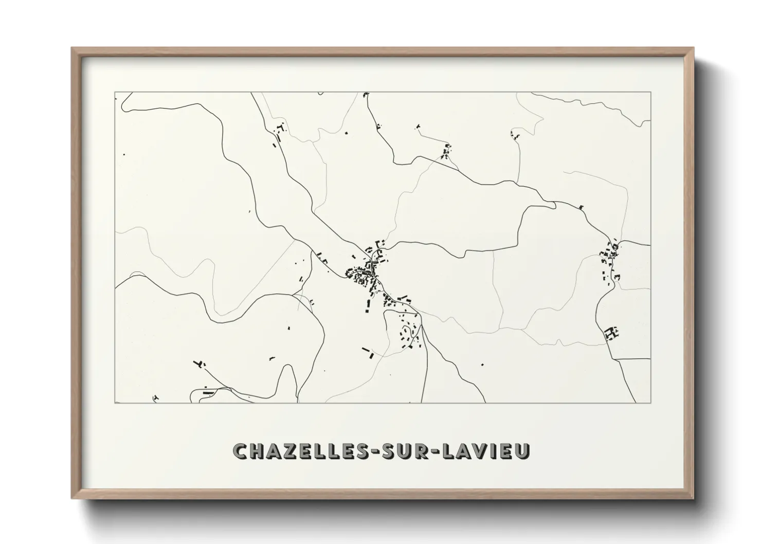Une affiche de carte sur Chazelles-sur-Lavieu