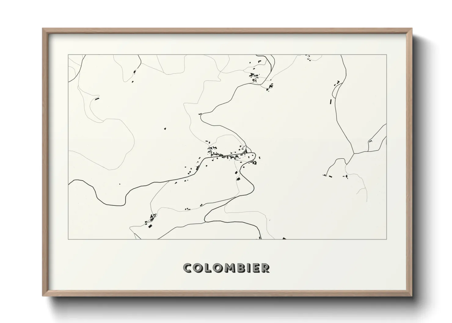 Une affiche de carte sur Colombier