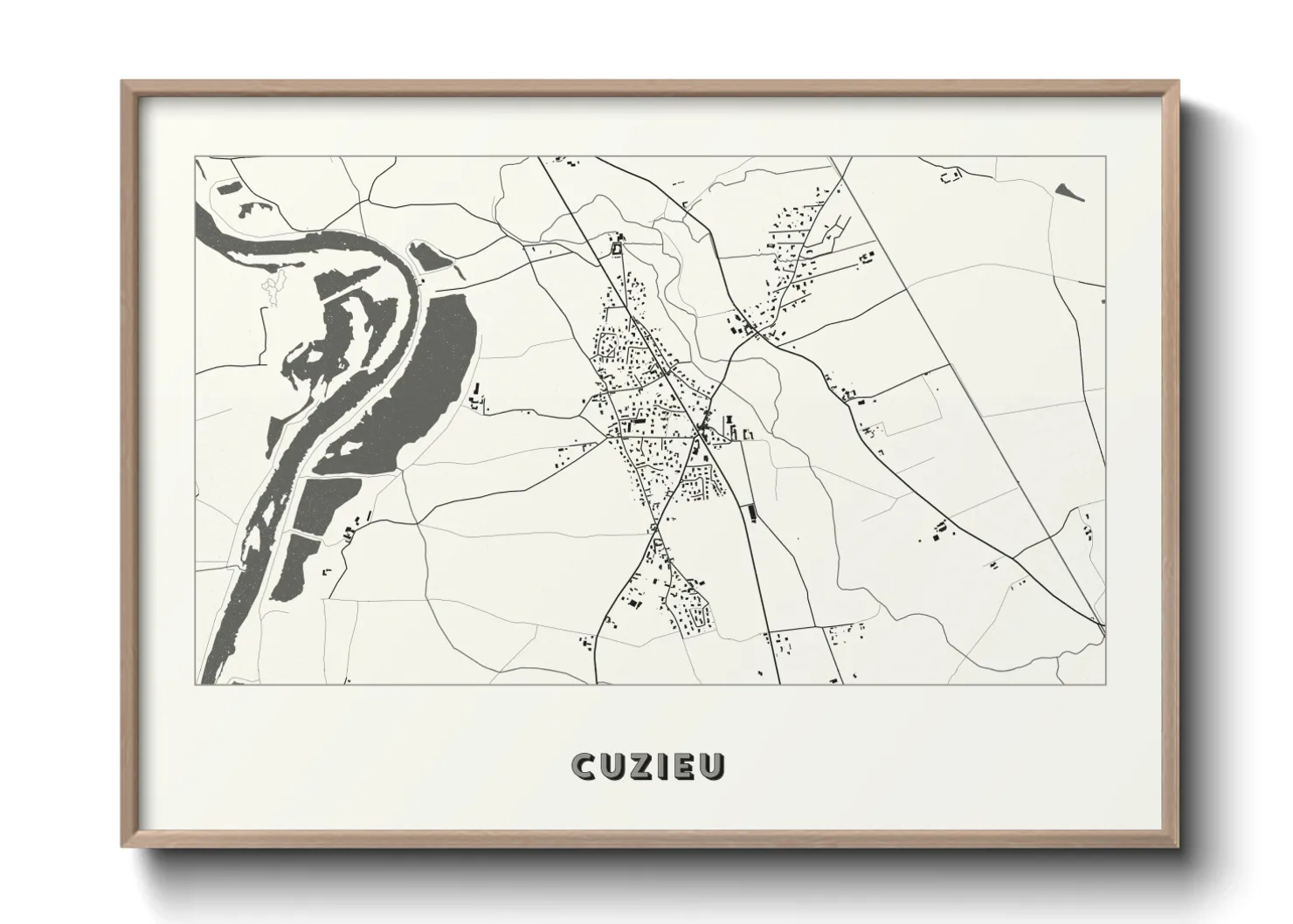 Une affiche de carte sur Cuzieu