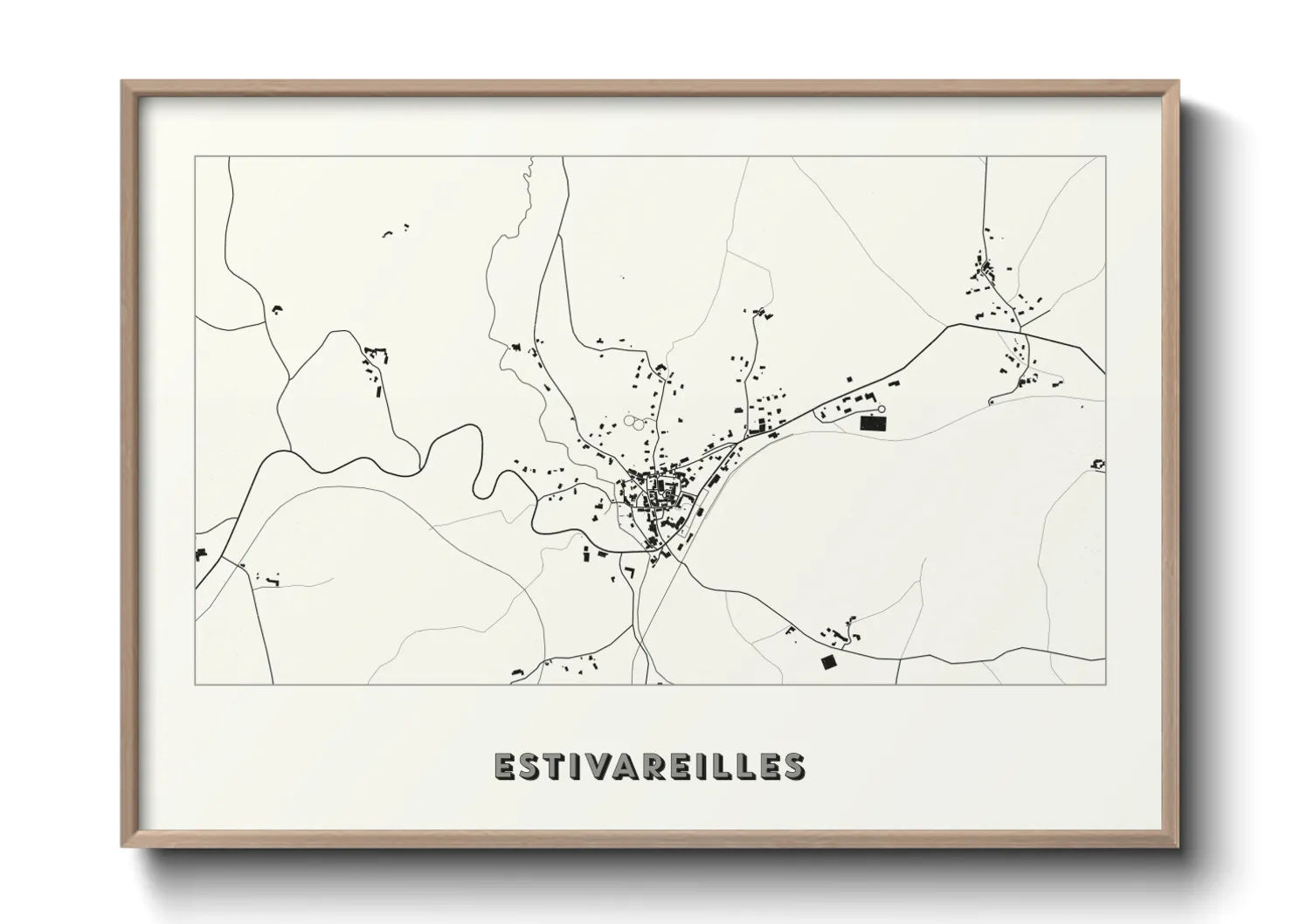 Une affiche de carte sur Estivareilles