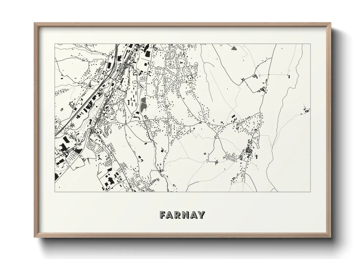 Une affiche de carte sur Farnay