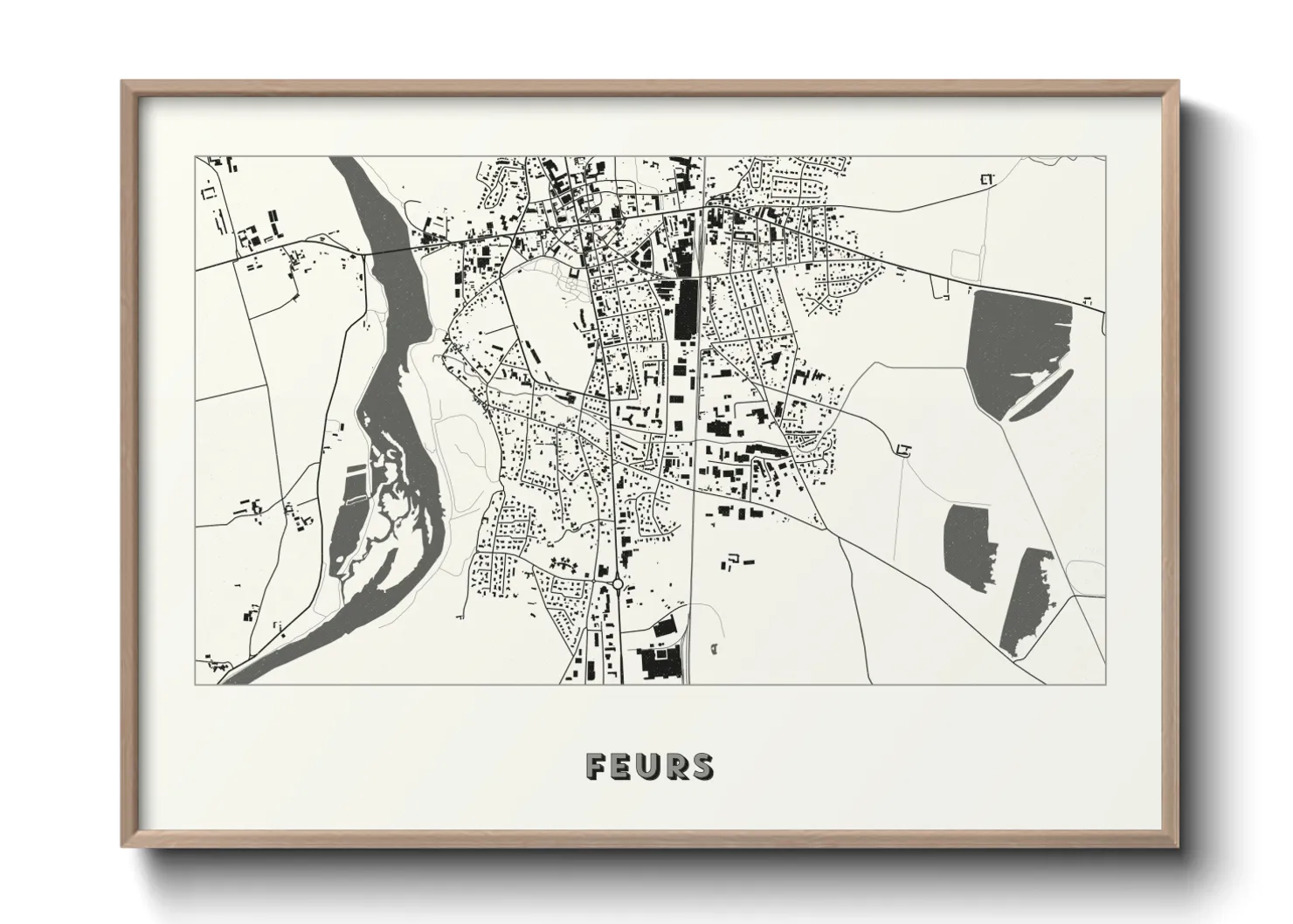 Une affiche de carte sur Feurs