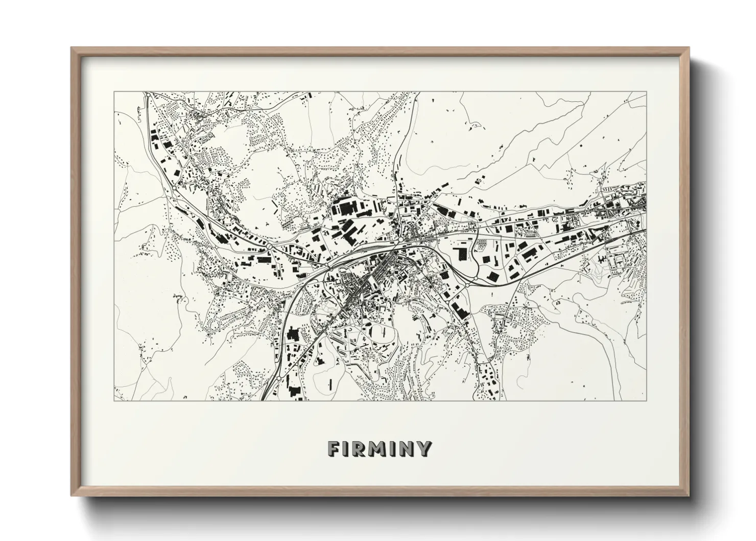 Une affiche de carte sur Firminy