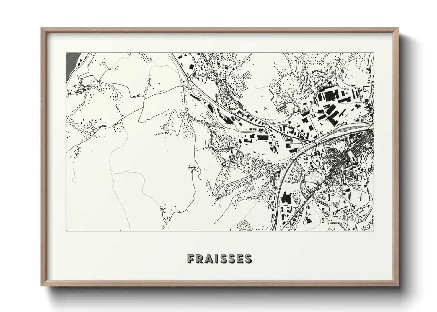 Une affiche de carte sur Fraisses