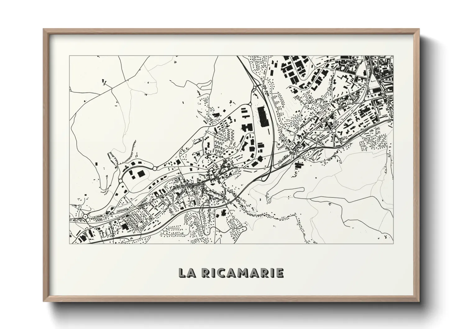 Une affiche de carte sur La Ricamarie