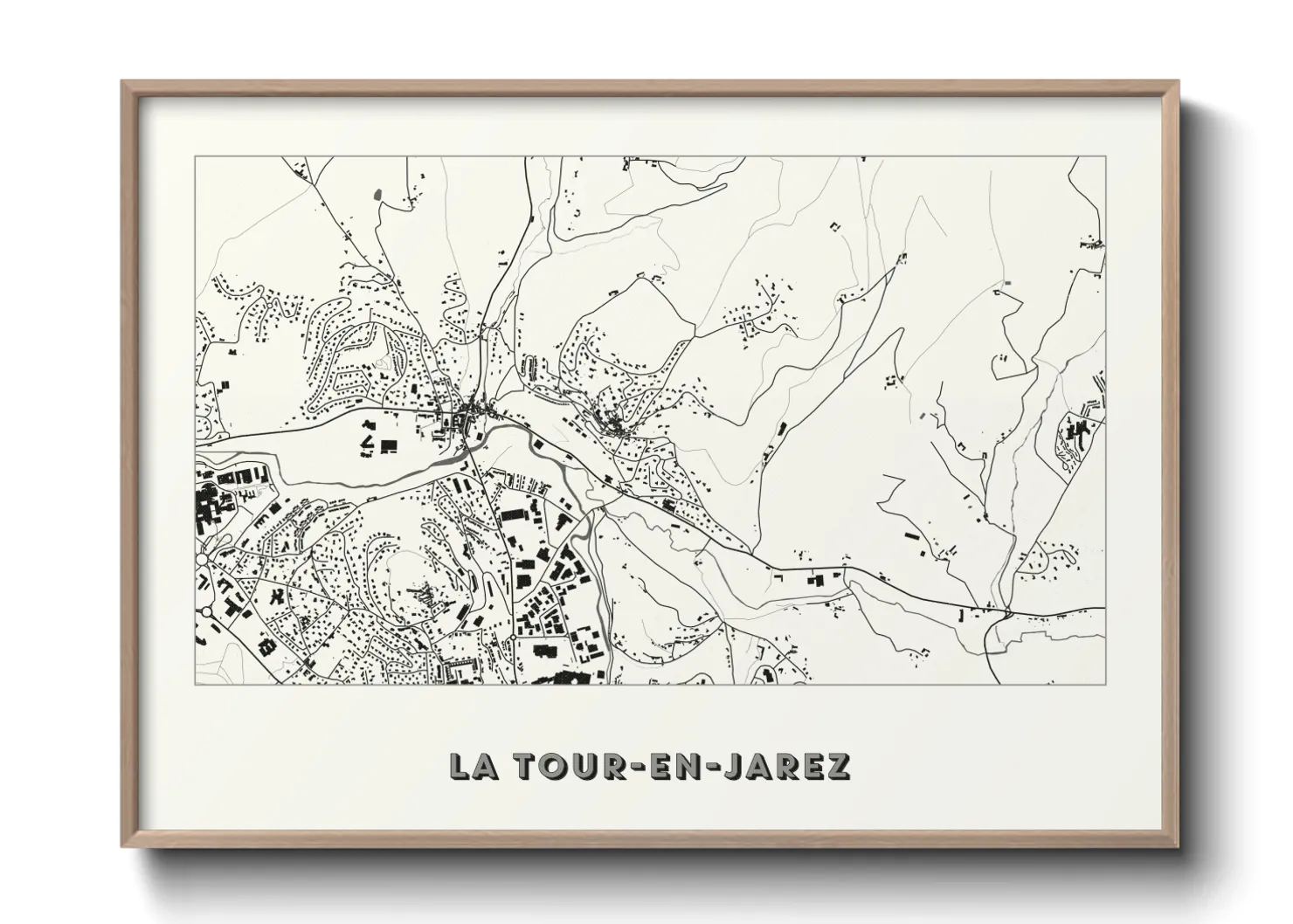 Une affiche de carte sur La Tour-en-Jarez