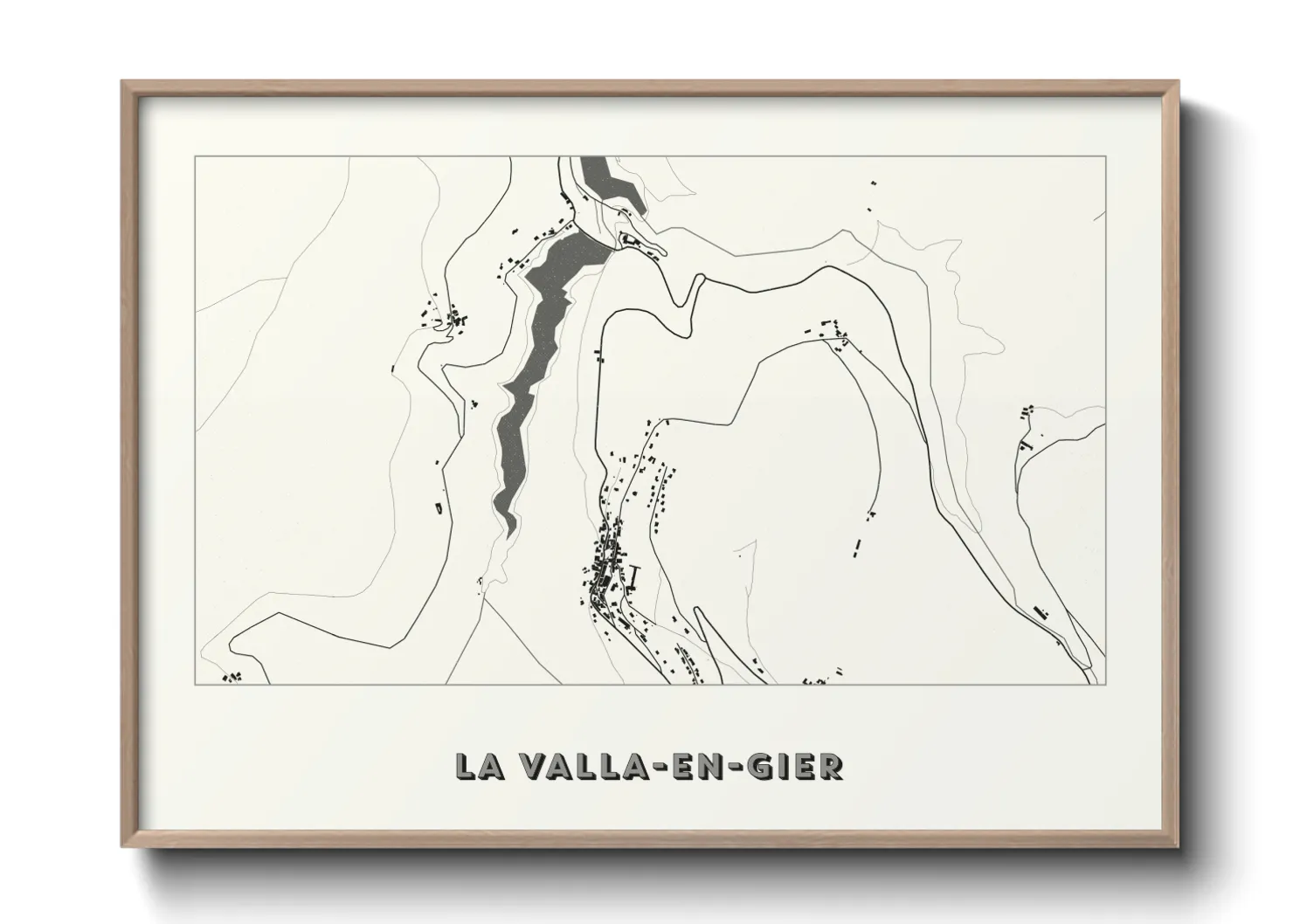 Une affiche de carte sur La Valla-en-Gier