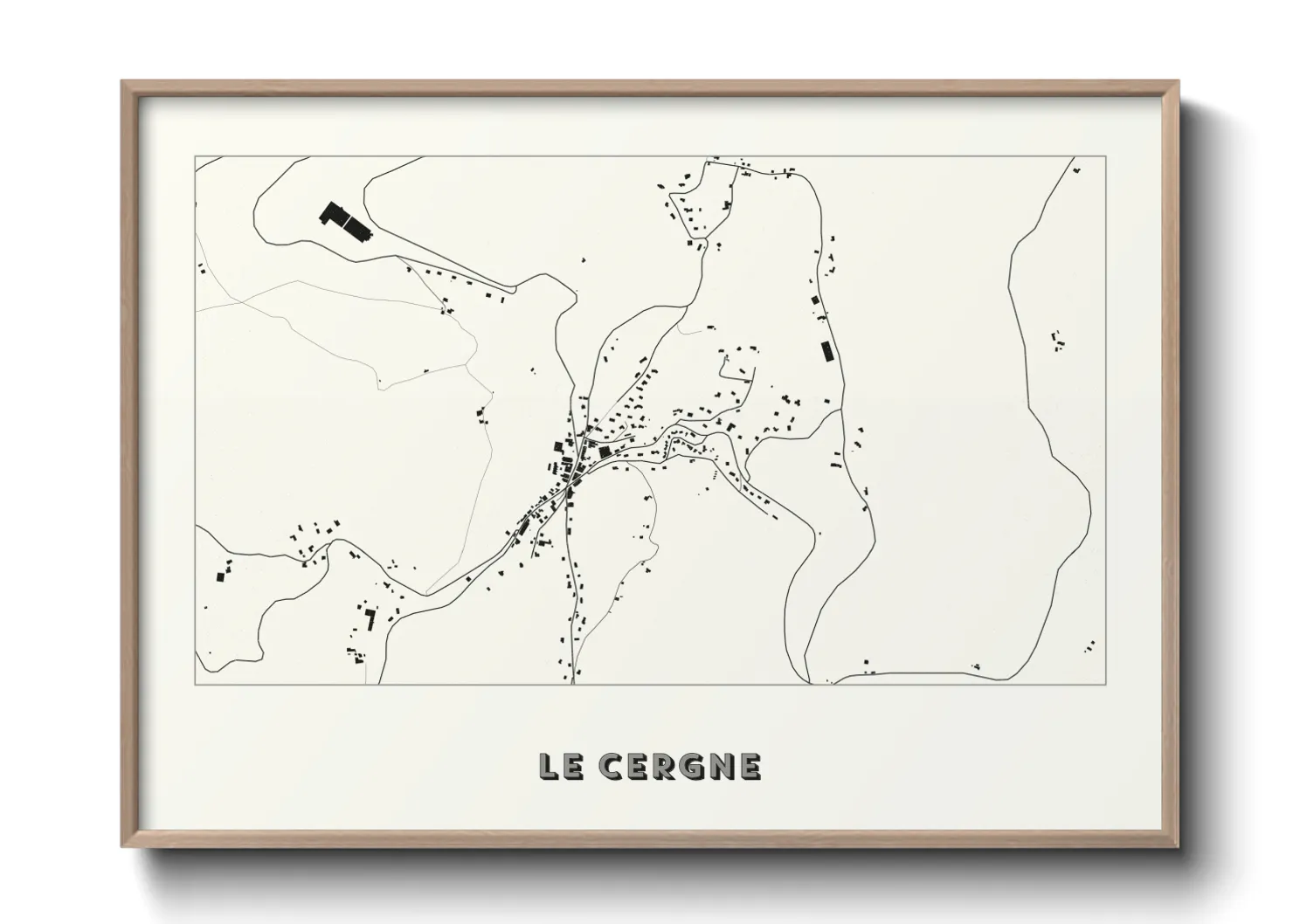 Une affiche de carte sur Le Cergne