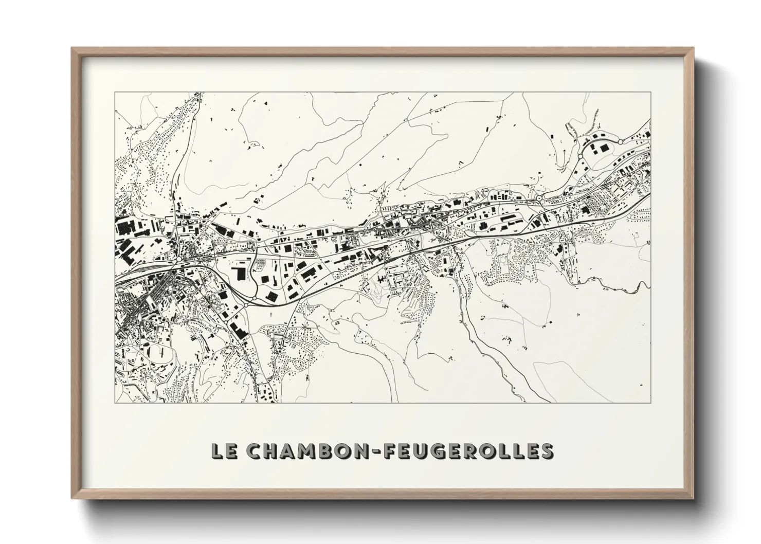 Une affiche de carte sur Le Chambon-Feugerolles