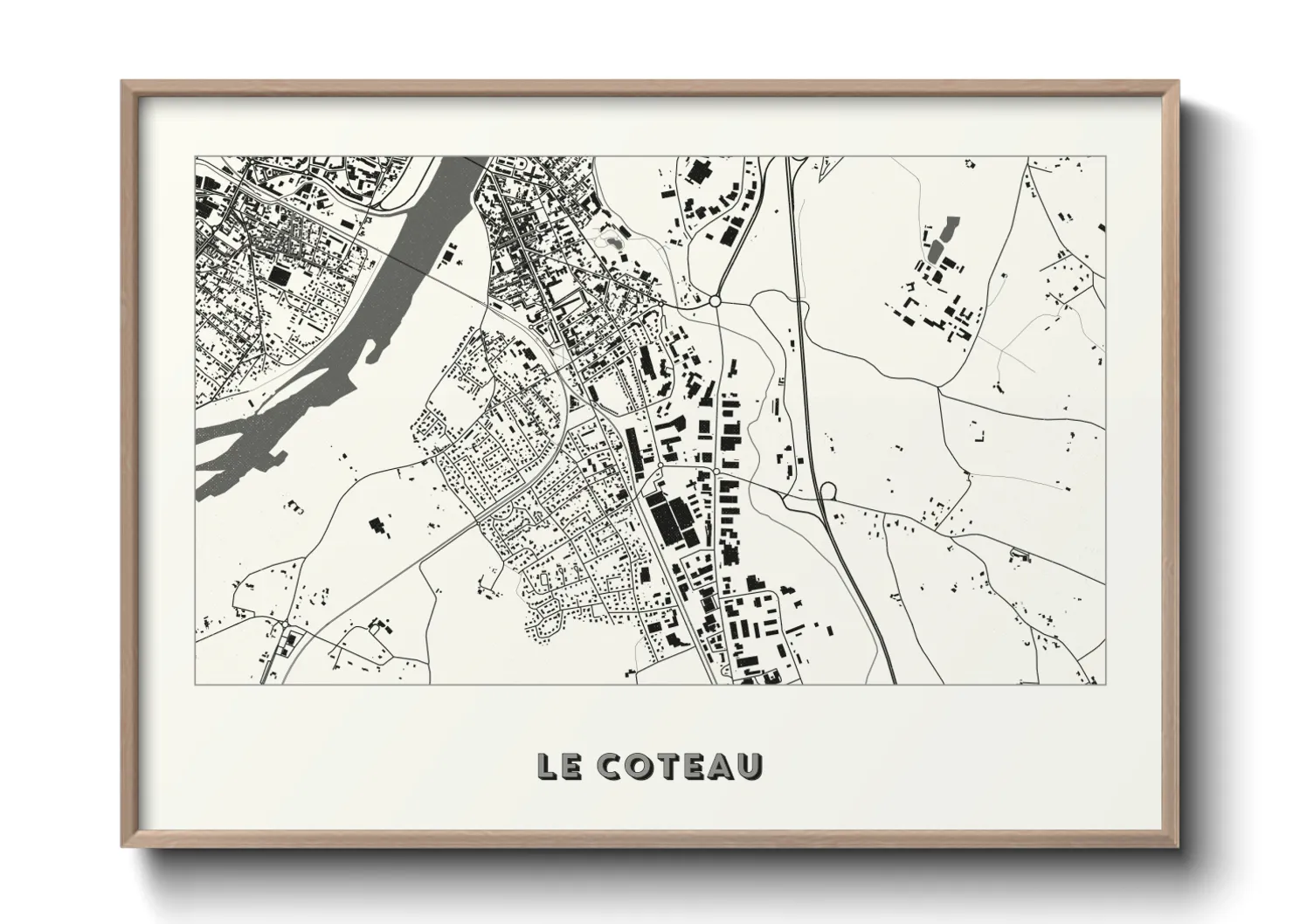 Une affiche de carte sur Le Coteau