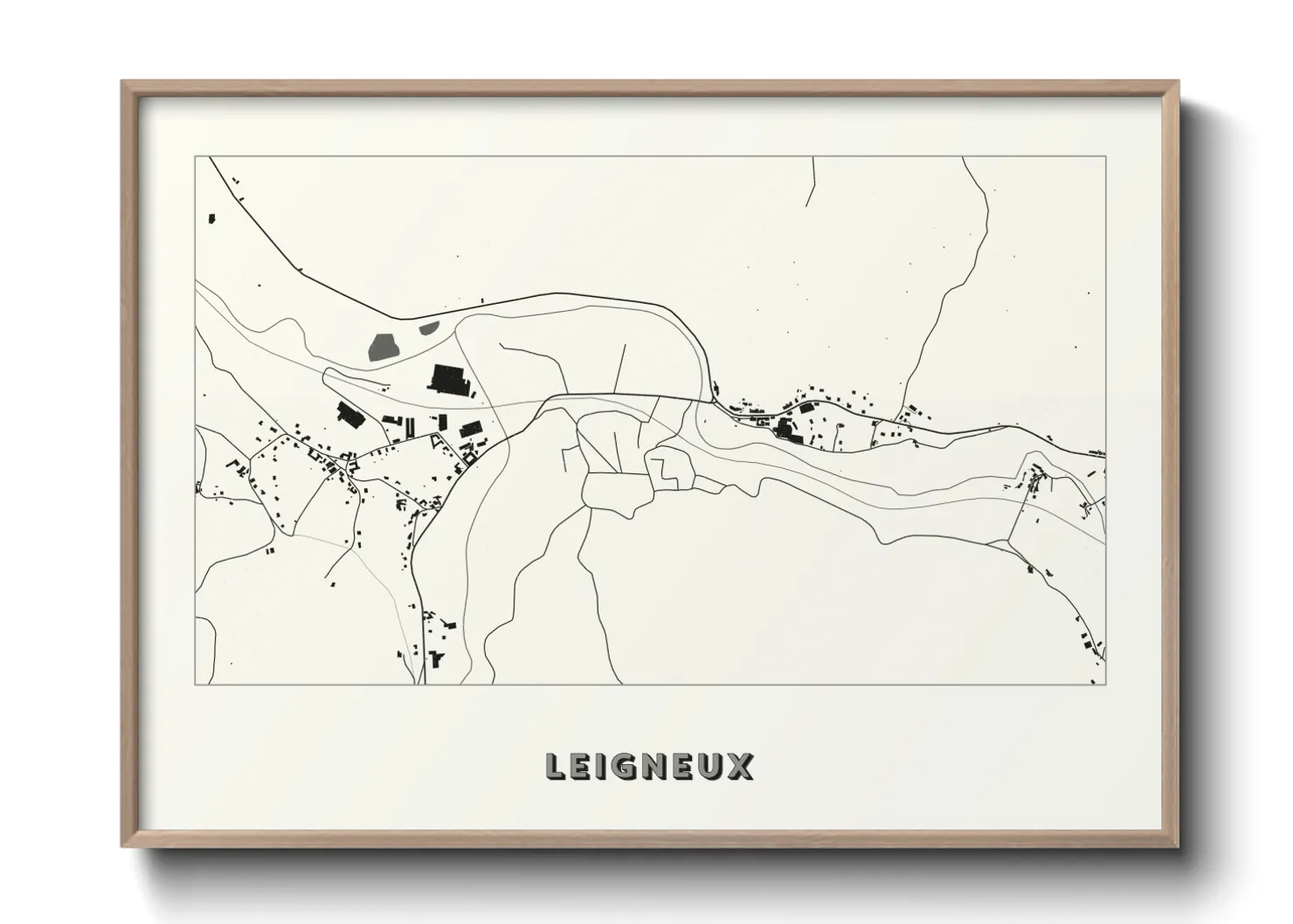Une affiche de carte sur Leigneux