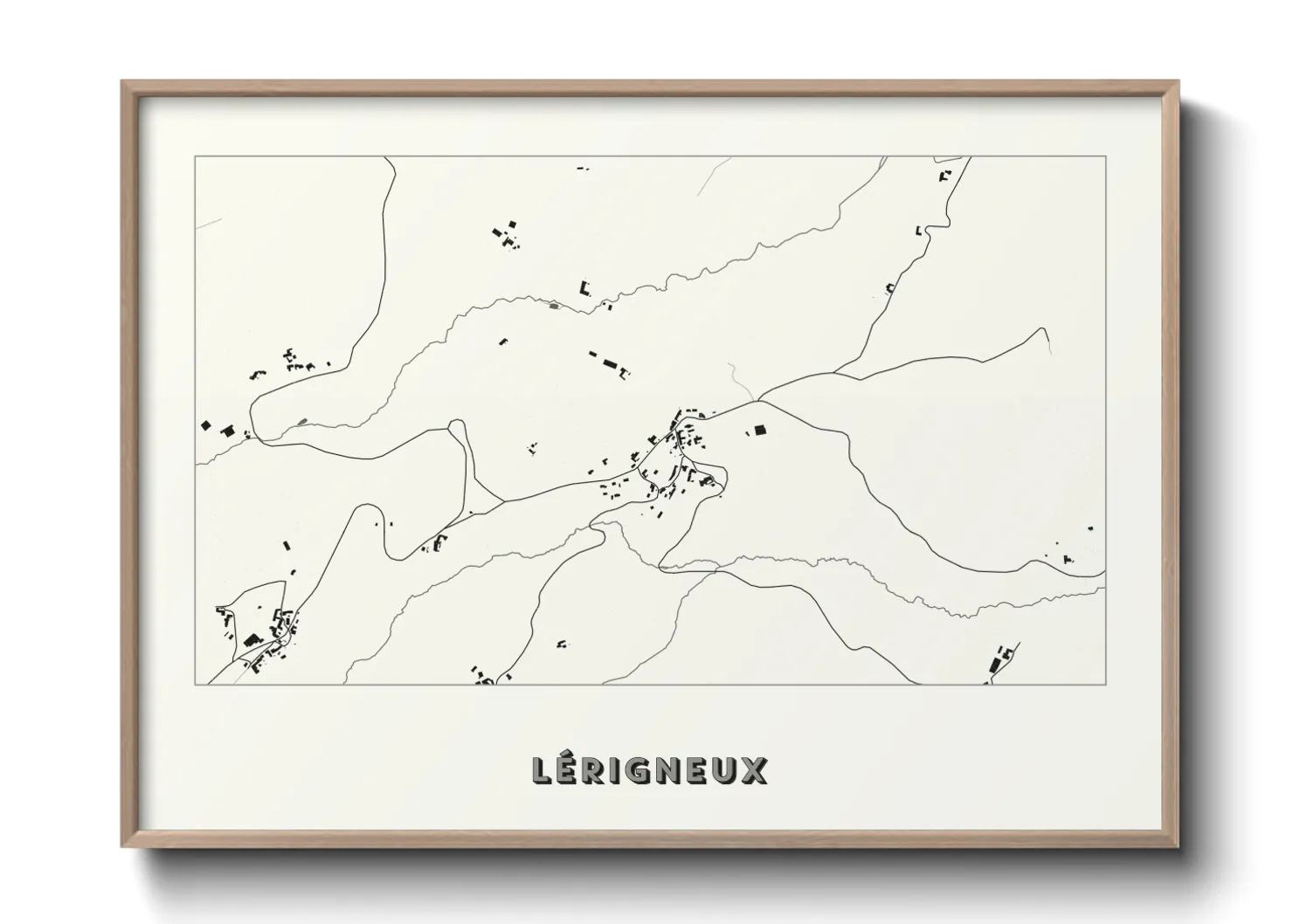 Une affiche de carte sur Lérigneux