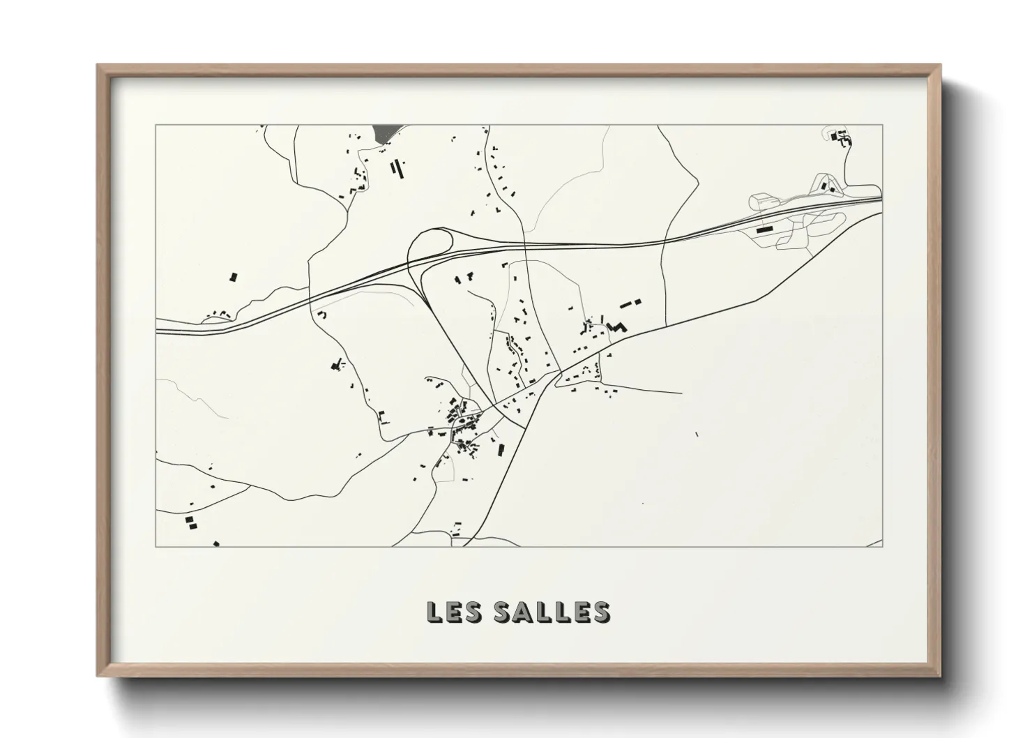 Une affiche de carte sur Les Salles