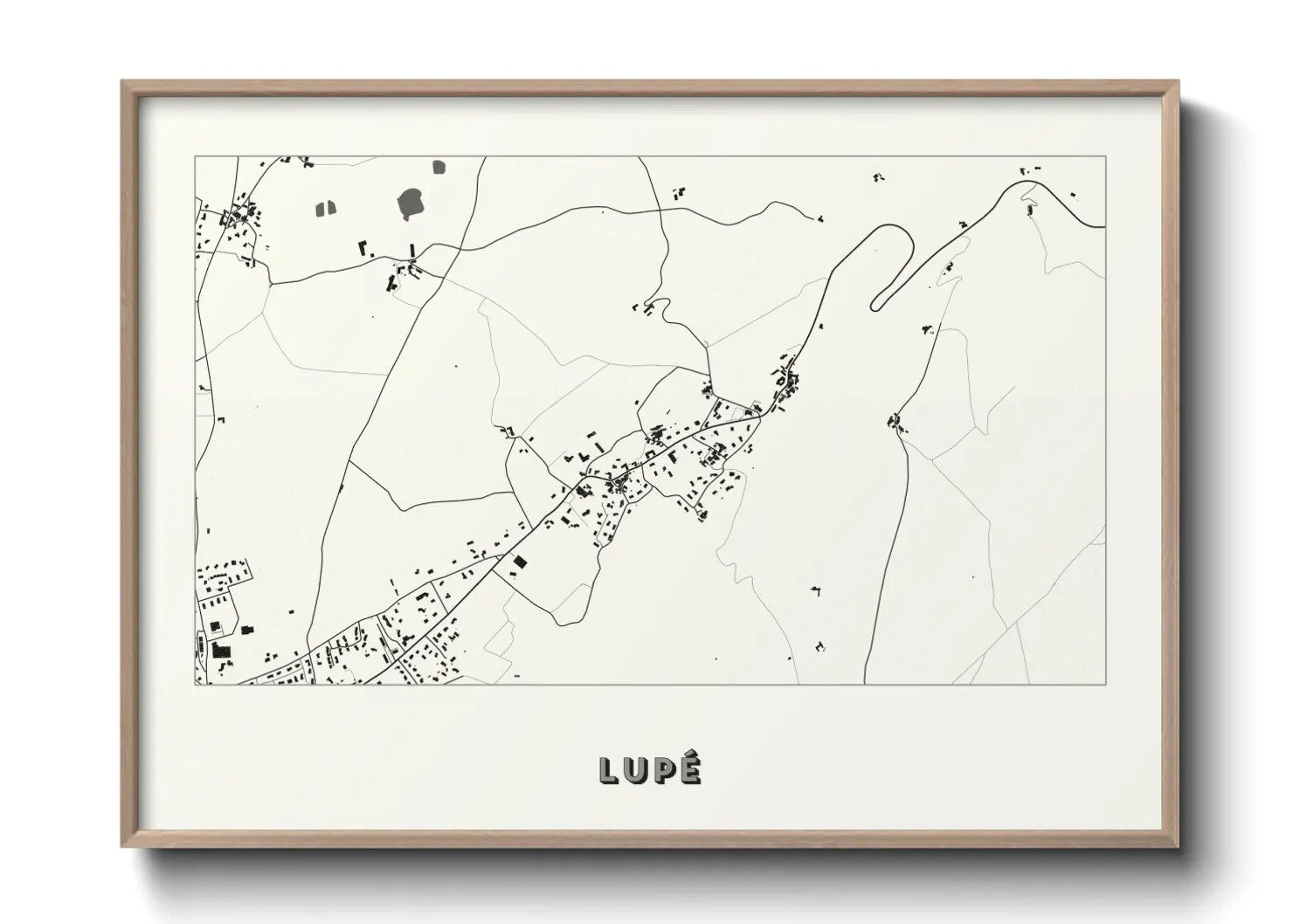 Une affiche de carte sur Lupé