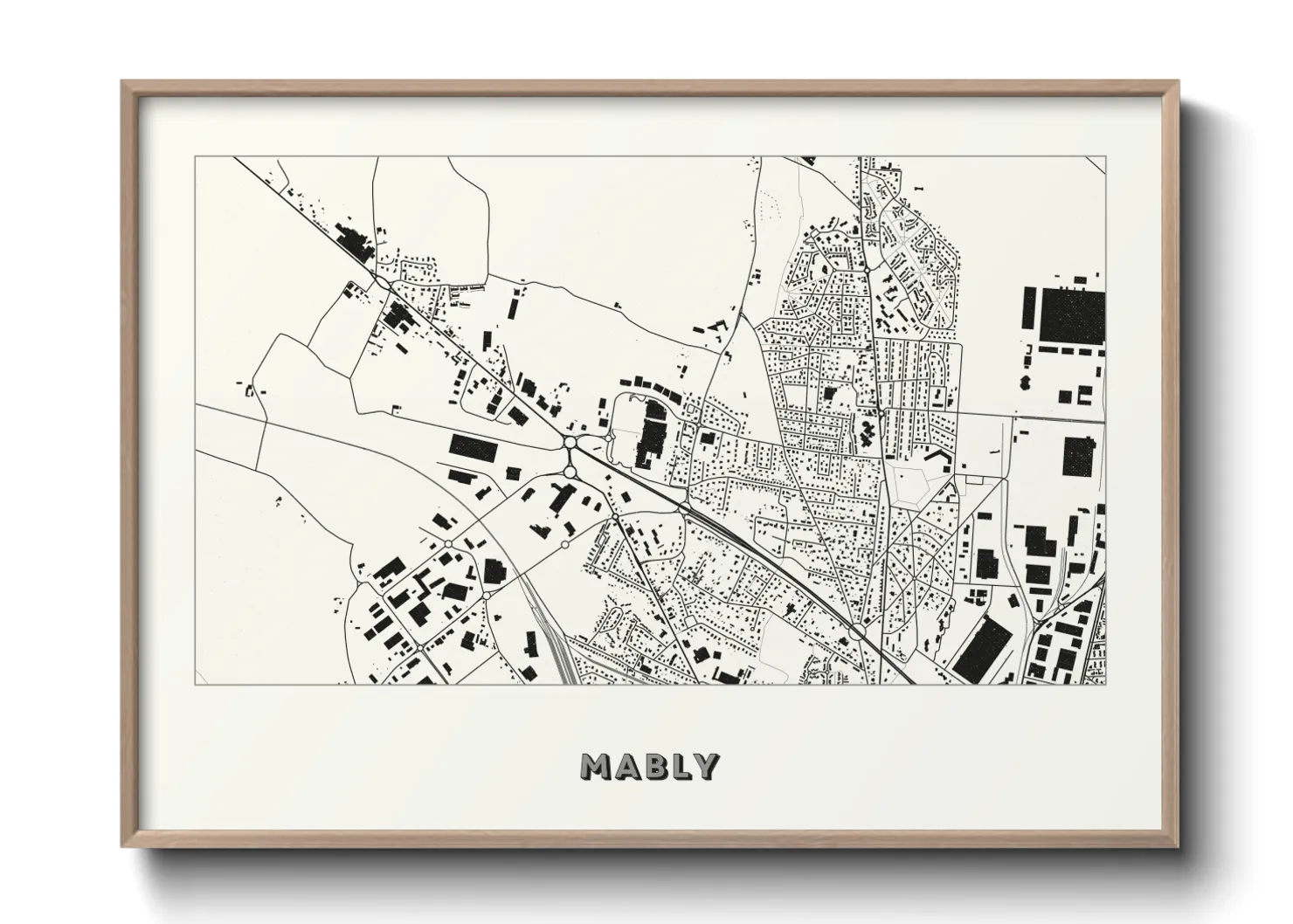 Une affiche de carte sur Mably