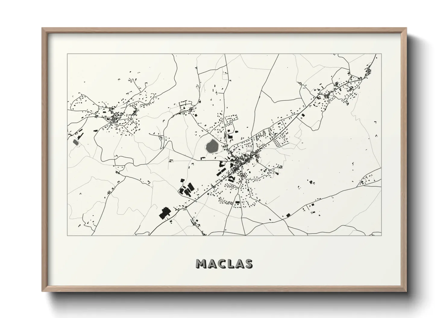 Une affiche de carte sur Maclas