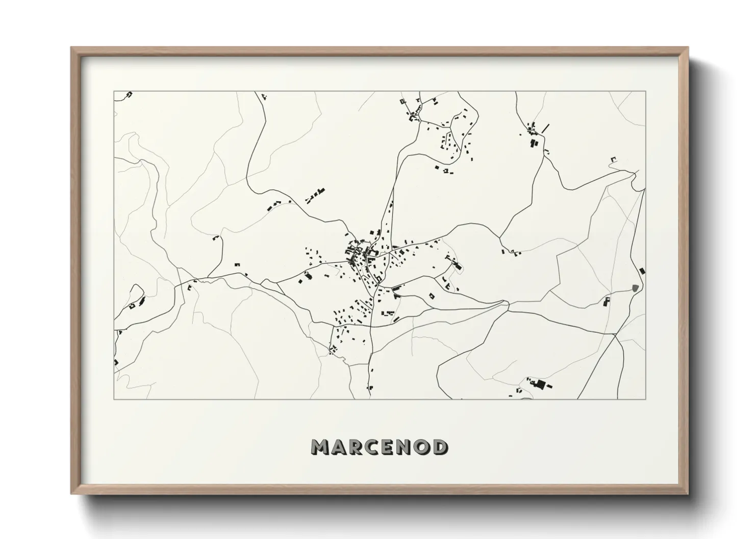Une affiche de carte sur Marcenod