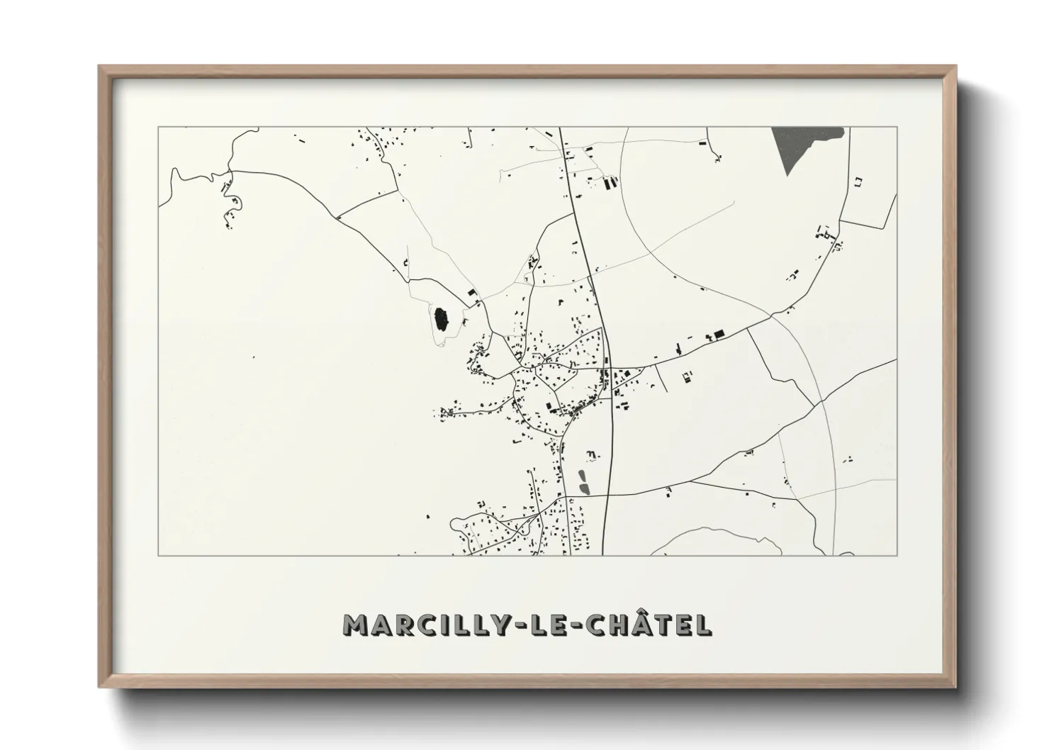 Une affiche de carte sur Marcilly-le-Châtel