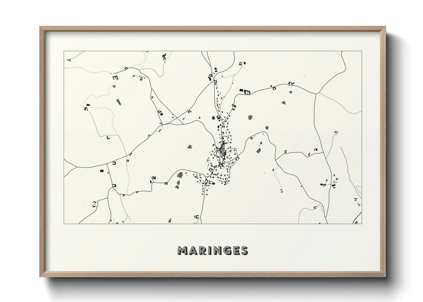 Une affiche de carte sur Maringes