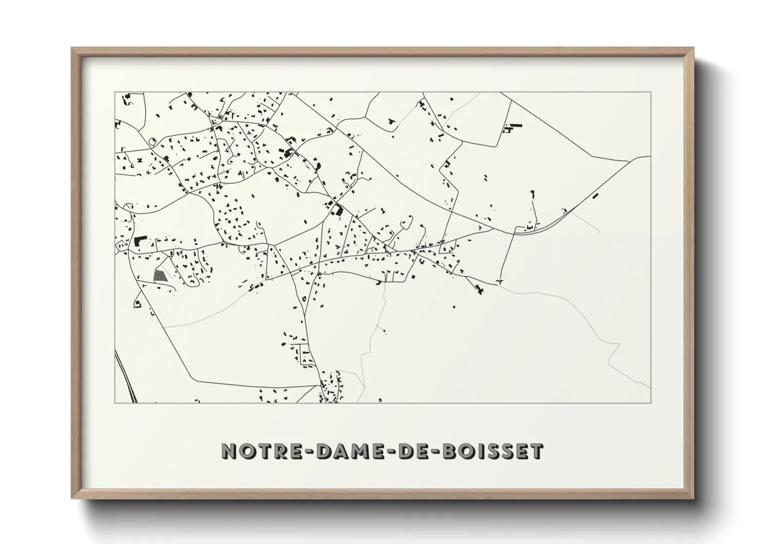 Une affiche de carte sur Notre-Dame-de-Boisset