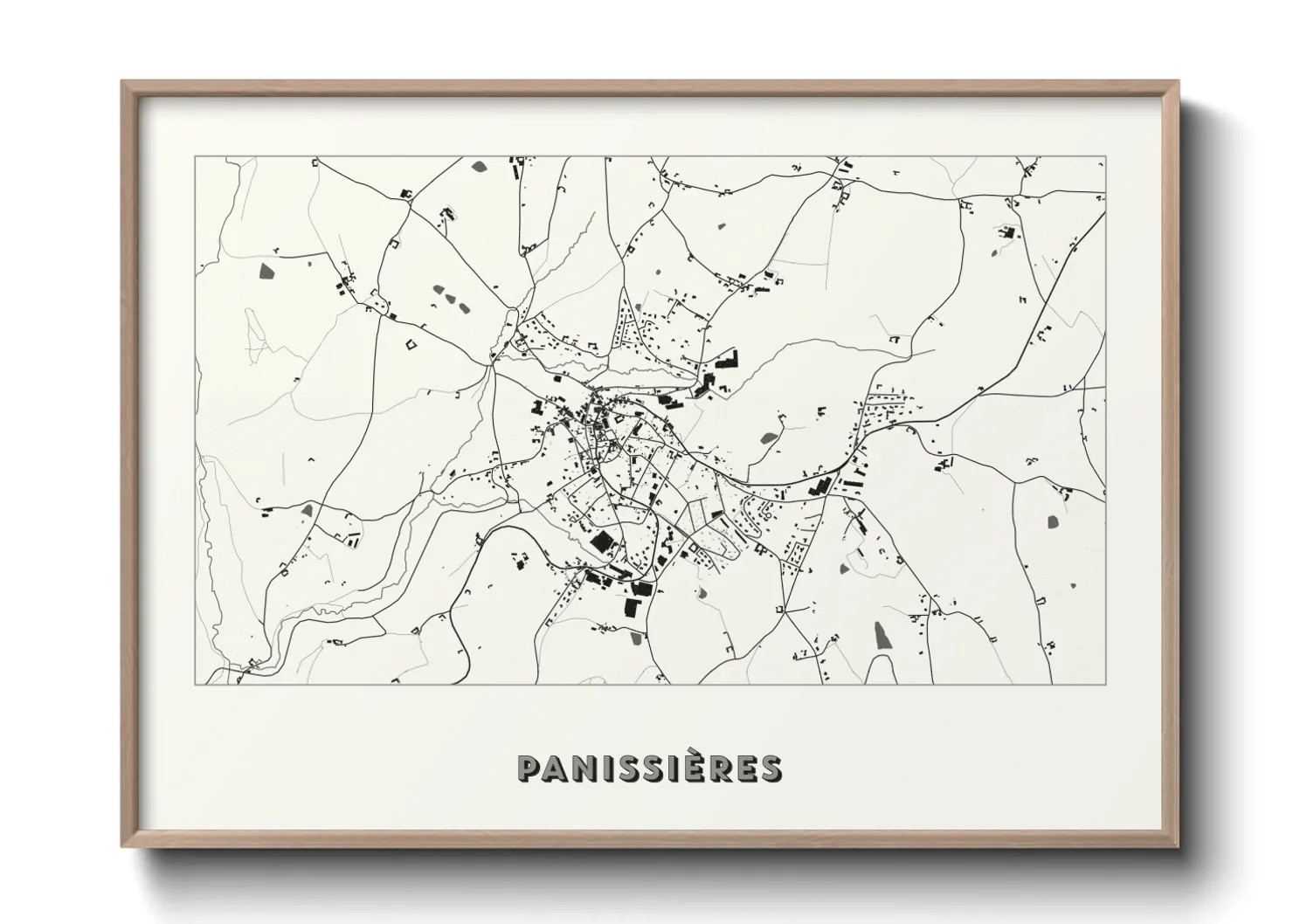 Une affiche de carte sur Panissières