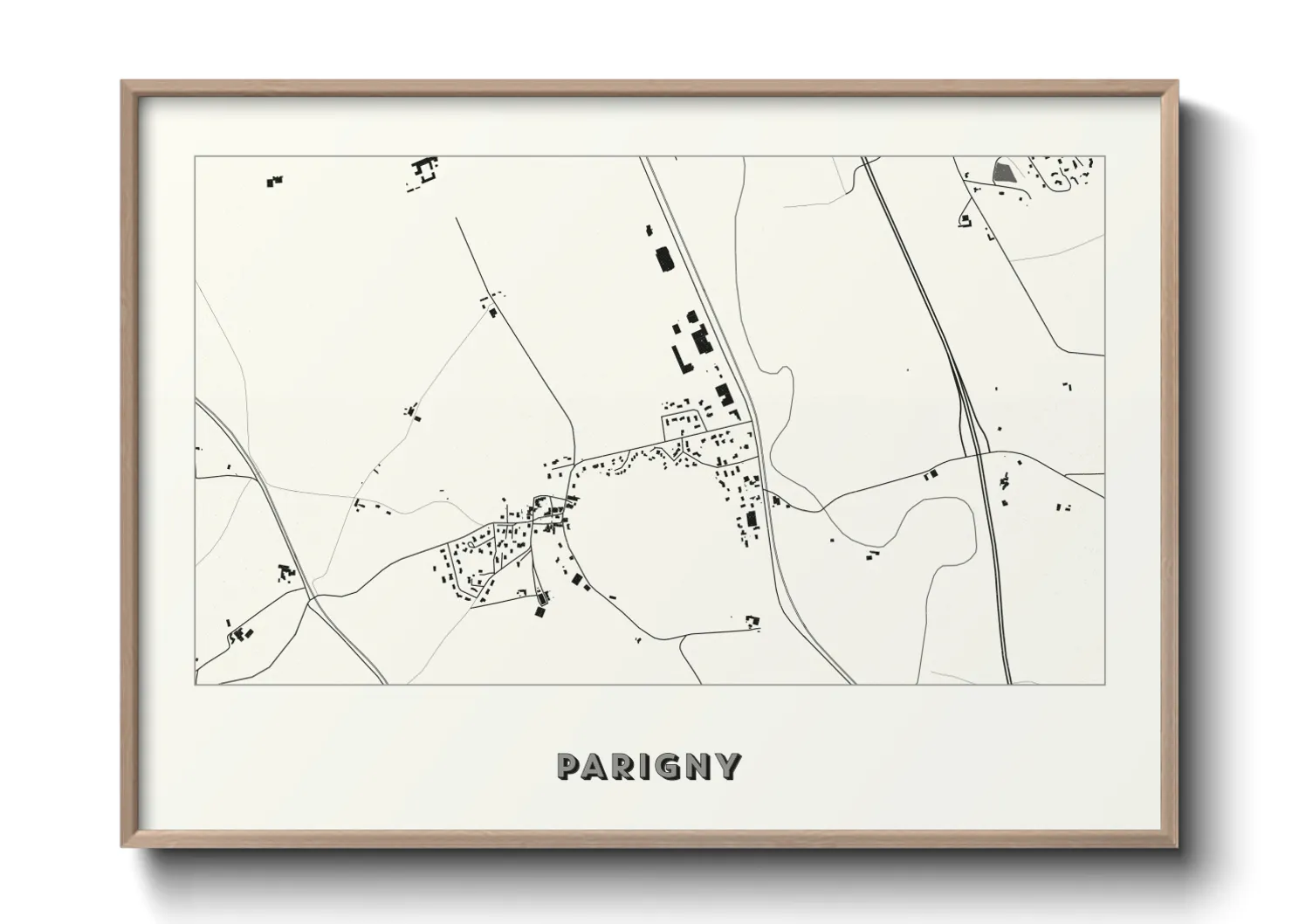 Une affiche de carte sur Parigny