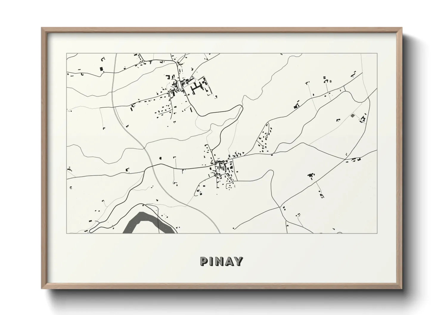 Une affiche de carte sur Pinay