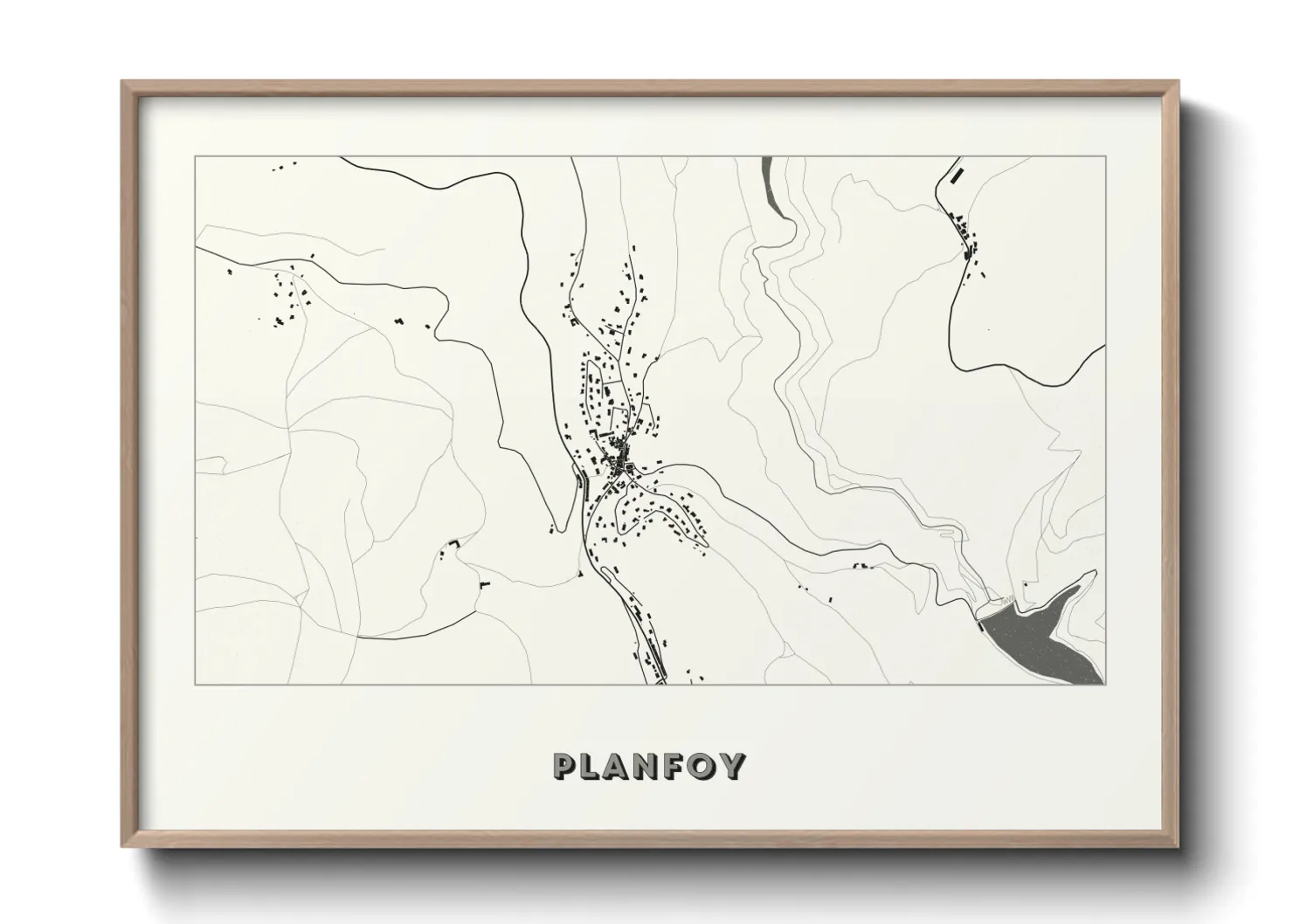 Une affiche de carte sur Planfoy