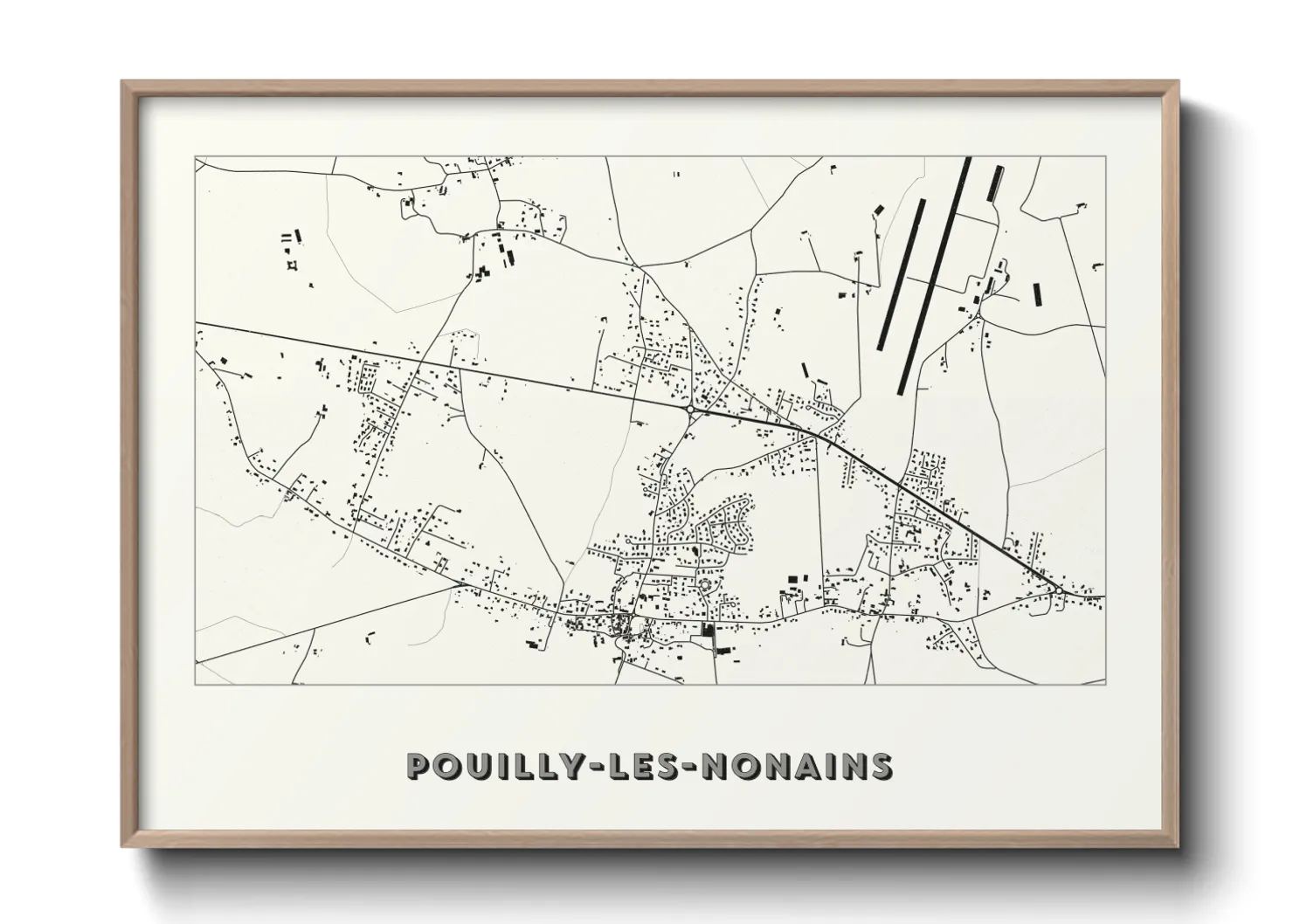 Une affiche de carte sur Pouilly-les-Nonains