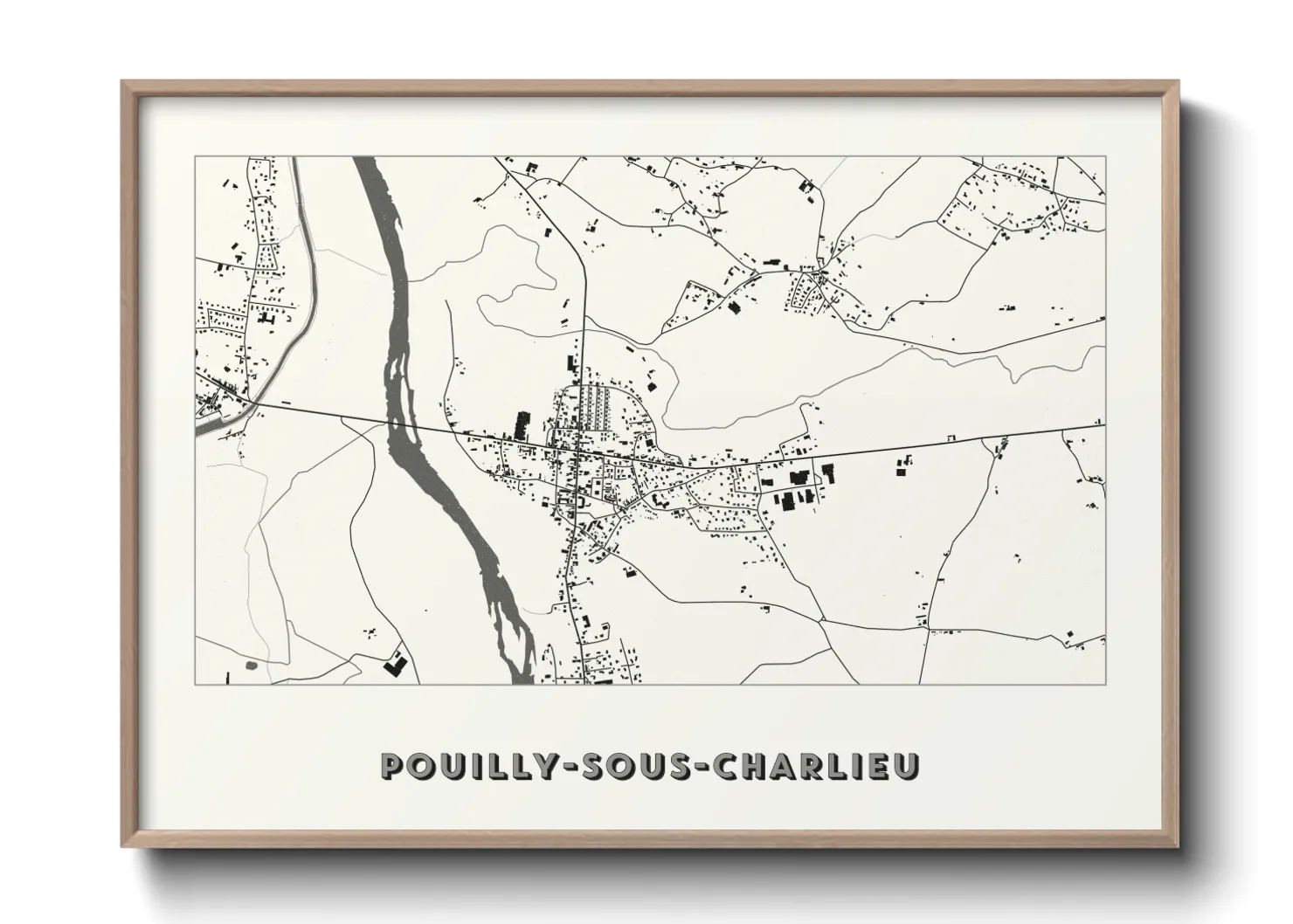 Une affiche de carte sur Pouilly-sous-Charlieu
