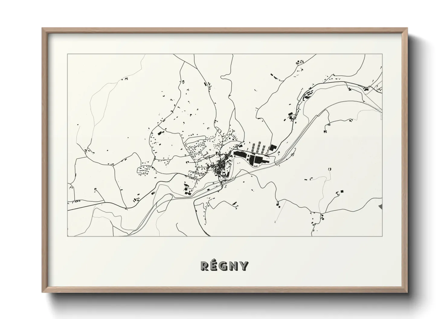 Une affiche de carte sur Régny