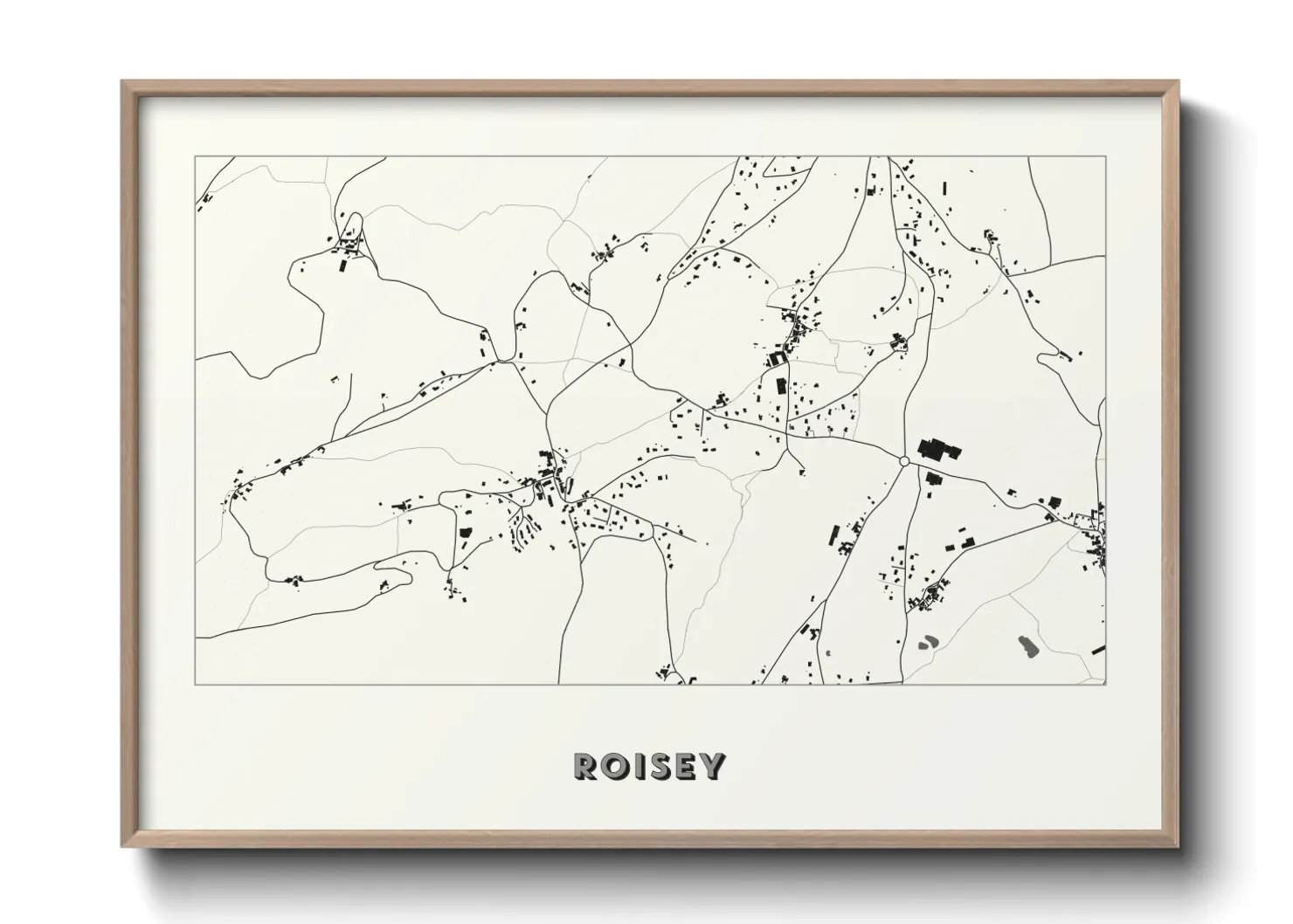 Une affiche de carte sur Roisey
