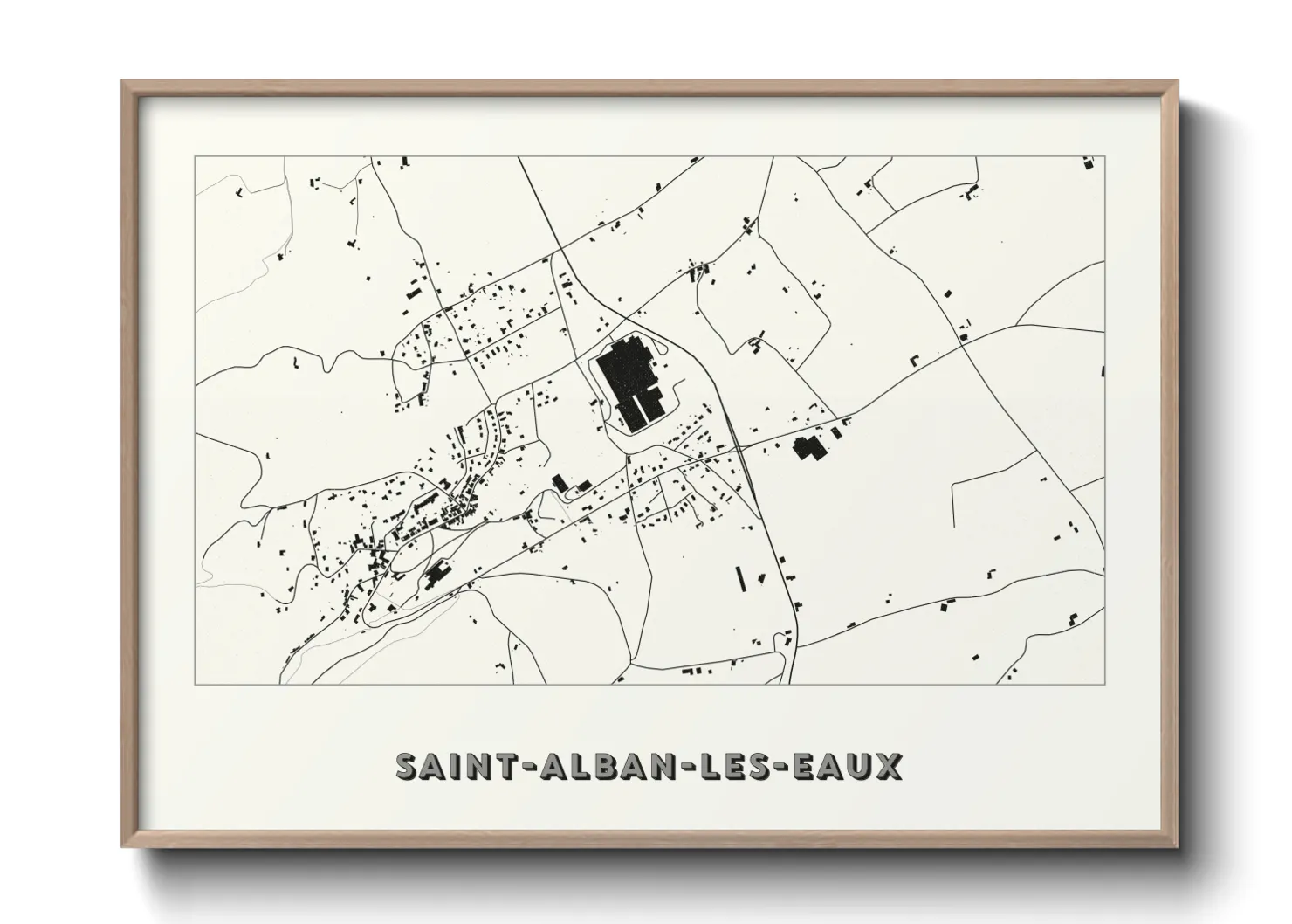 Une affiche de carte sur Saint-Alban-les-Eaux