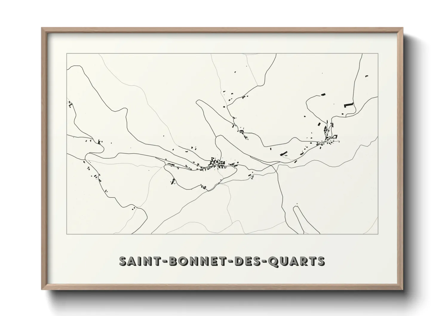 Une affiche de carte sur Saint-Bonnet-des-Quarts