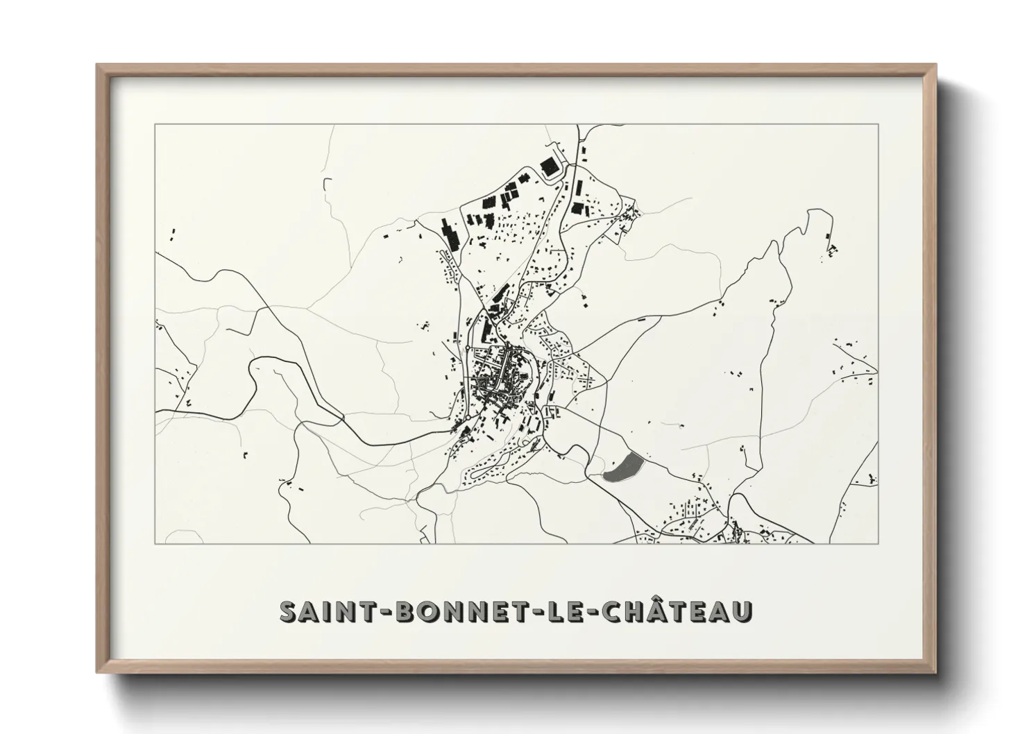 Une affiche de carte sur Saint-Bonnet-le-Château