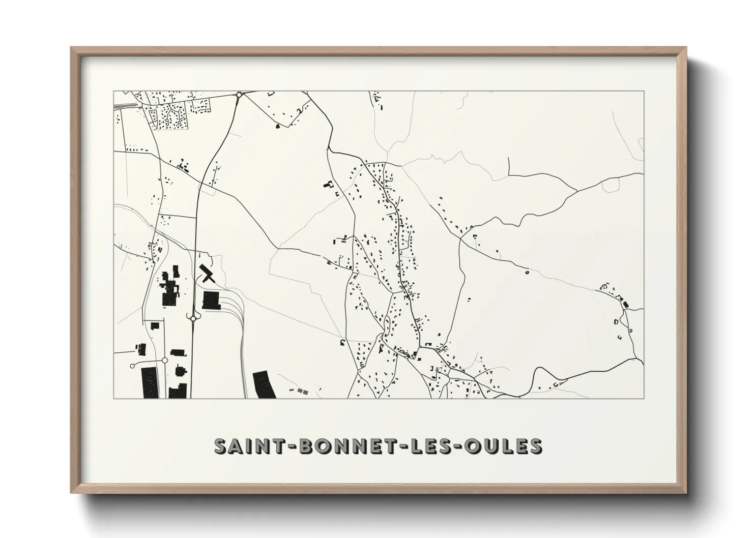 Une affiche de carte sur Saint-Bonnet-les-Oules