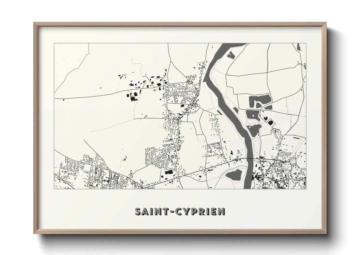Une affiche de carte sur Saint-Cyprien