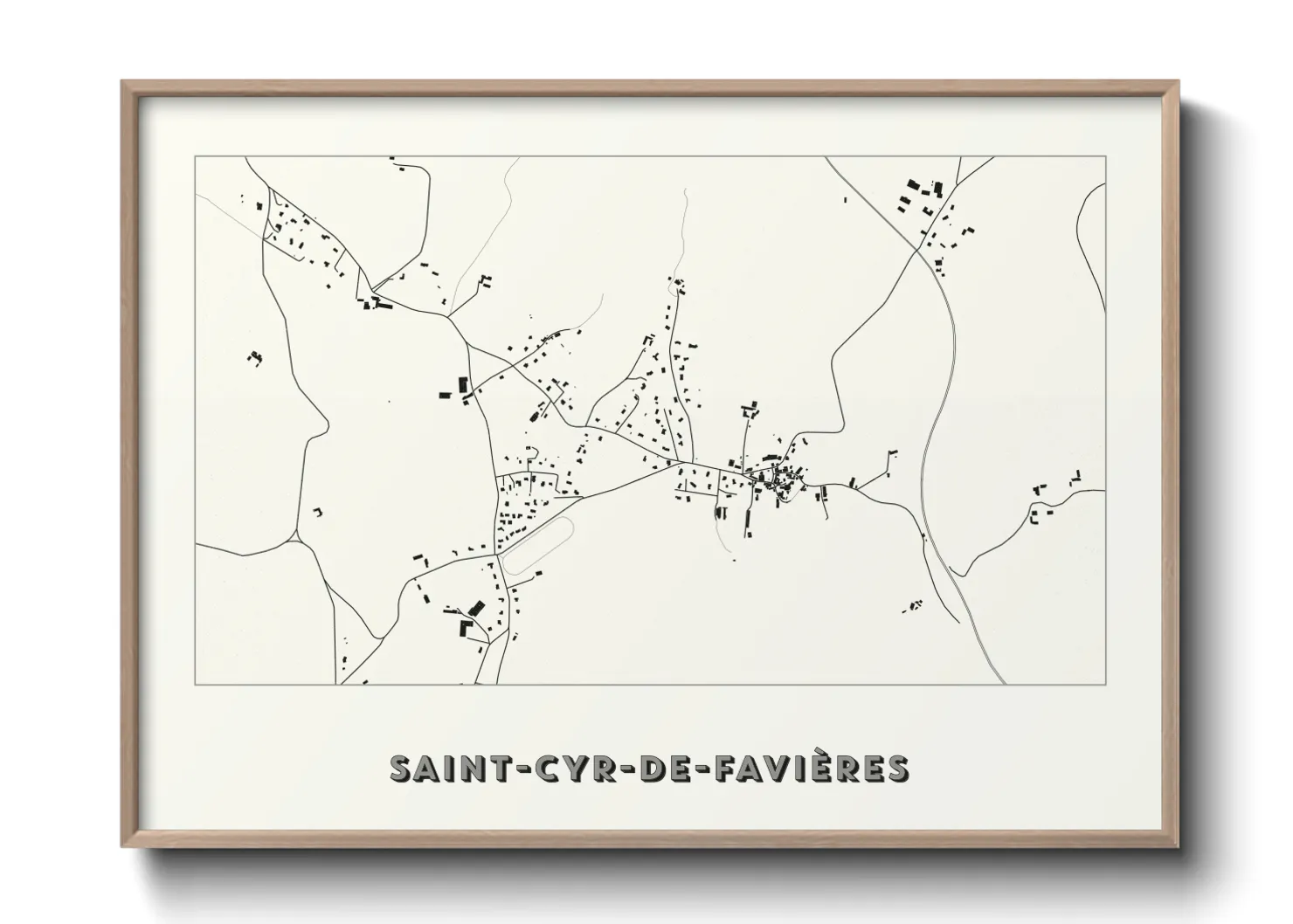 Une affiche de carte sur Saint-Cyr-de-Favières