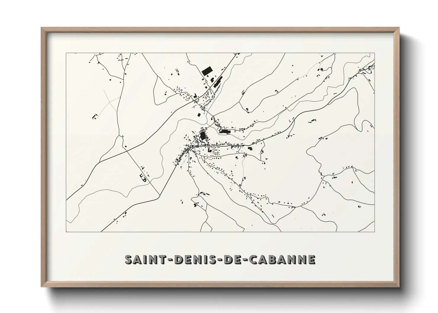 Une affiche de carte sur Saint-Denis-de-Cabanne